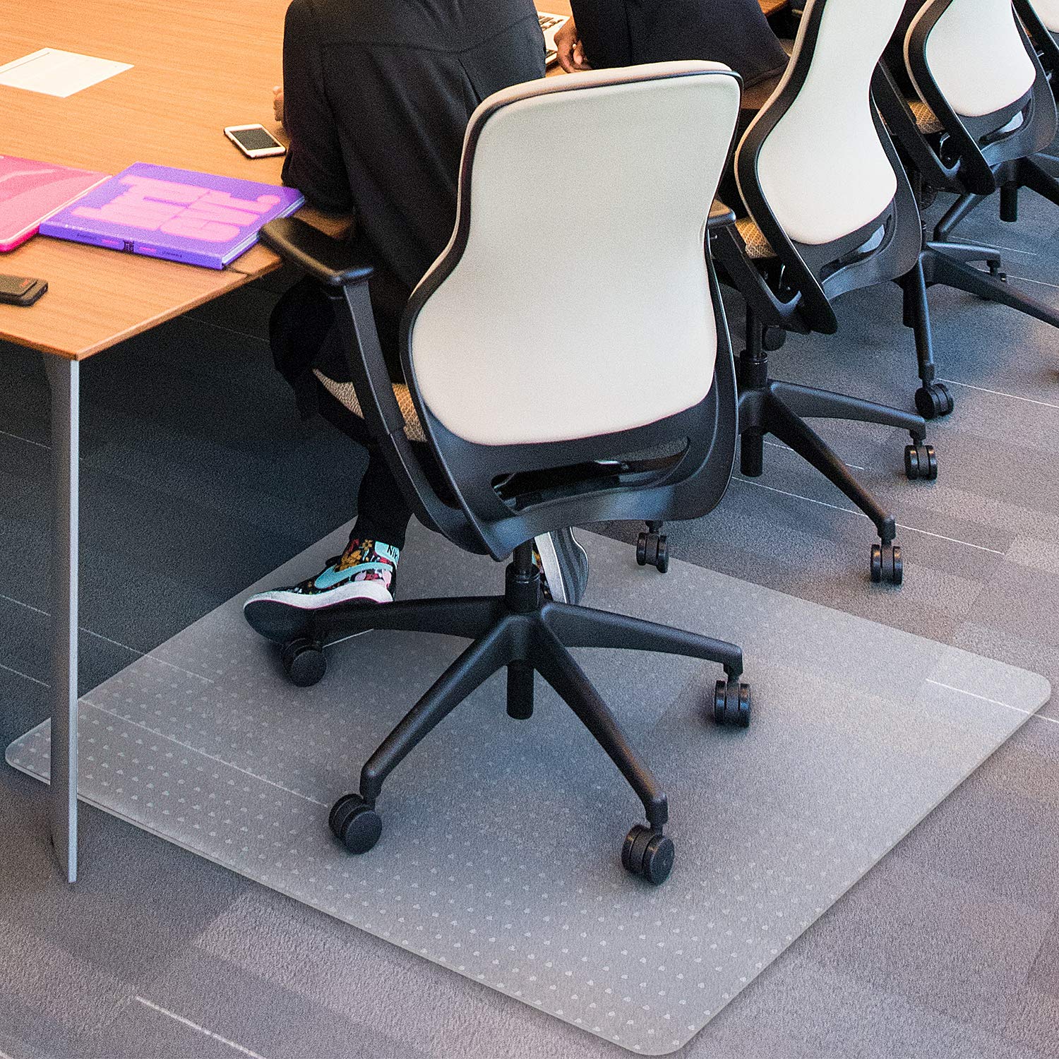 Azadx Clear Office Chair Mat for Low, Standard & No Pile Carpets - 36
