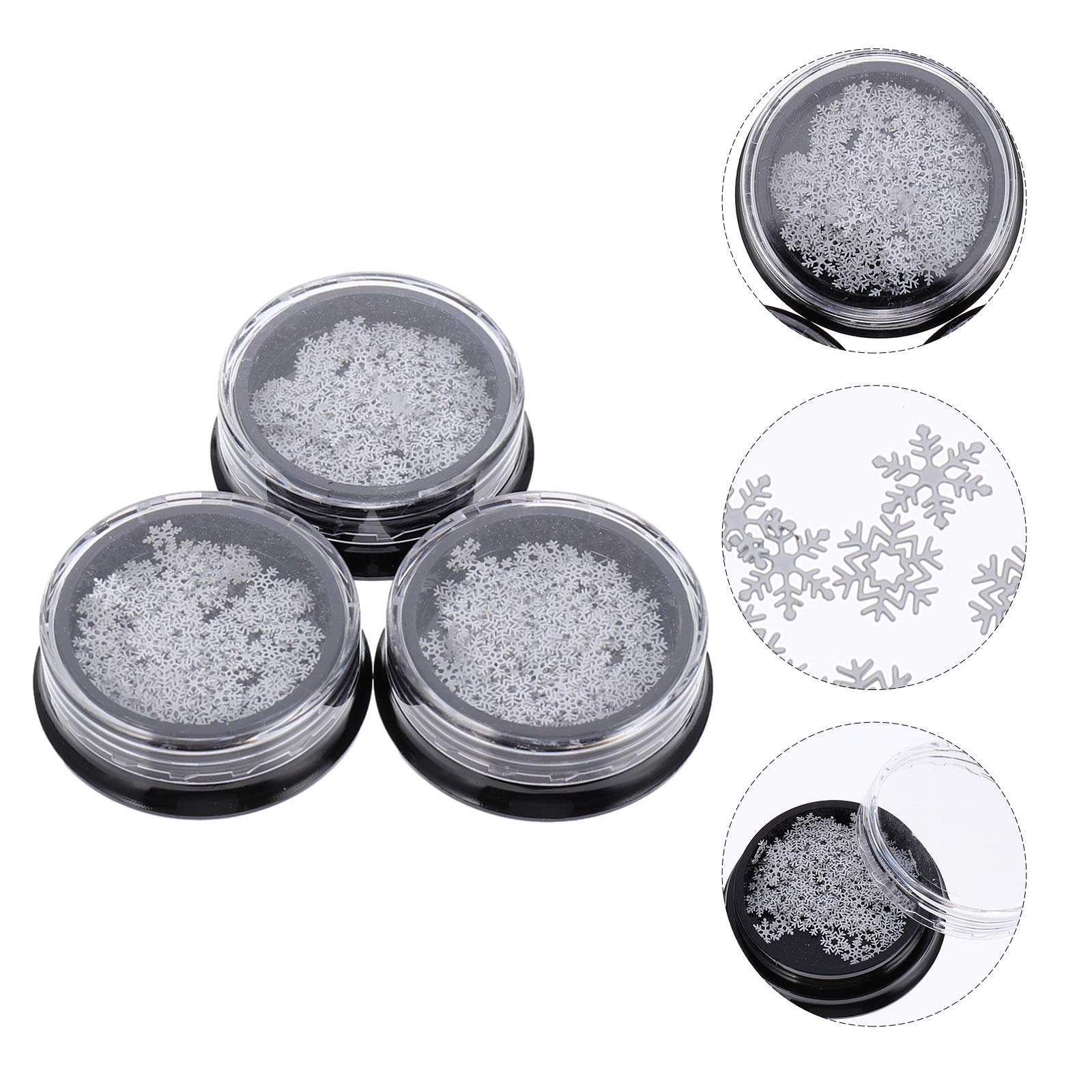 3 Boxes Christmas Snowflake Nail Stickers & Sequins - Holiday Nail Art Decals for Manicure, Perfect for Christmas Parties & Winter Nail Designs