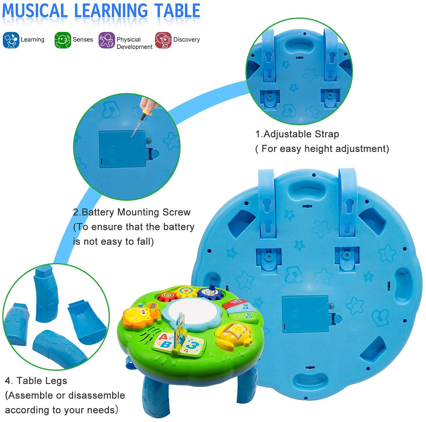 Best Baby Activity Table & Musical Toy for Infants 6-12 Months - Interactive Learning Center for Toddlers 0-18 Months - Educational Toys for Boys & Girls 1-3 Years Old - Perfect for Playtime, Early Development & Sensory Stimulation