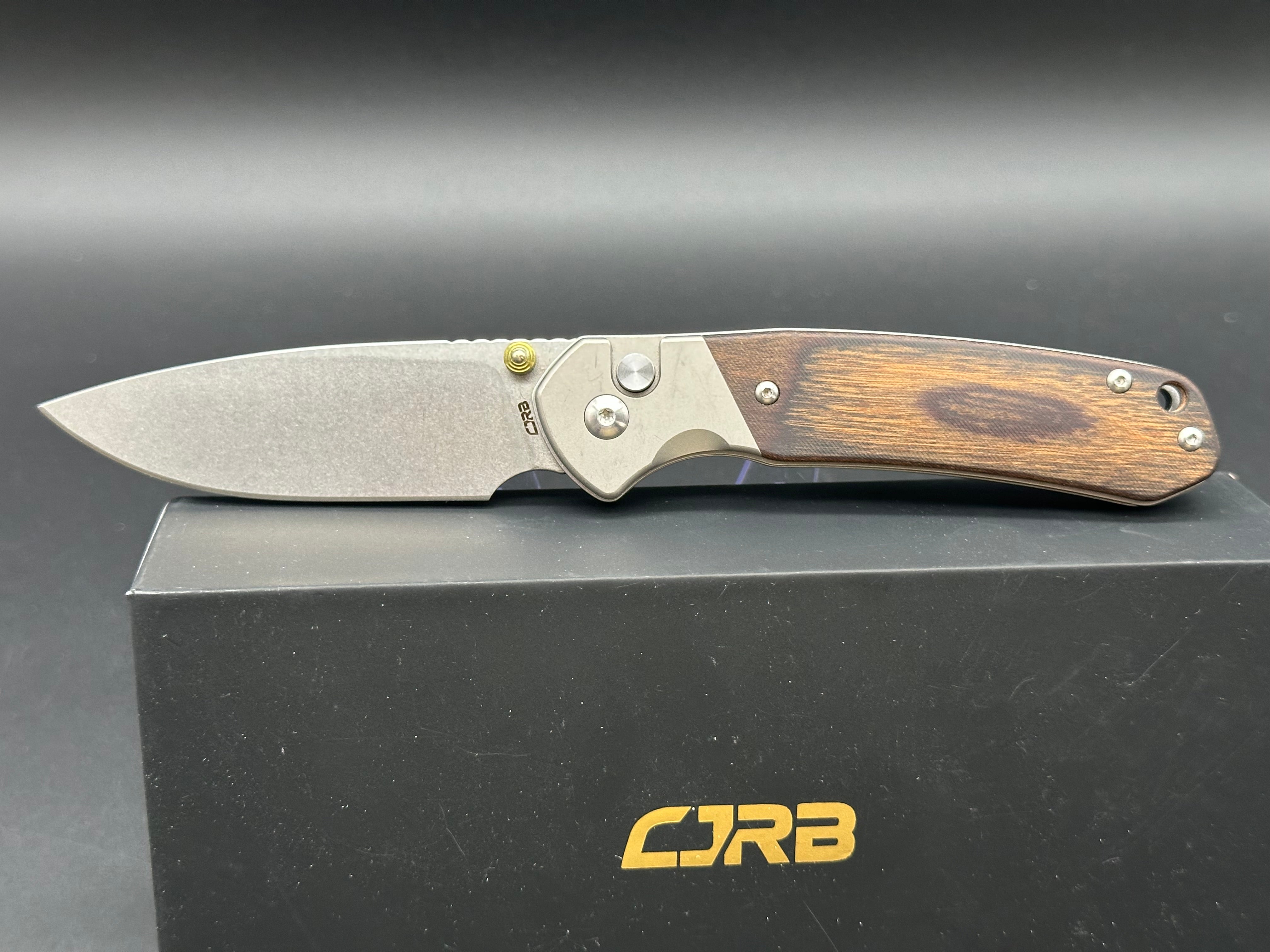 CJRB Pyrite Pocket Knife - Exclusive Pakawood Handle Folding Knife for EDC, Camping & Outdoor Adventures