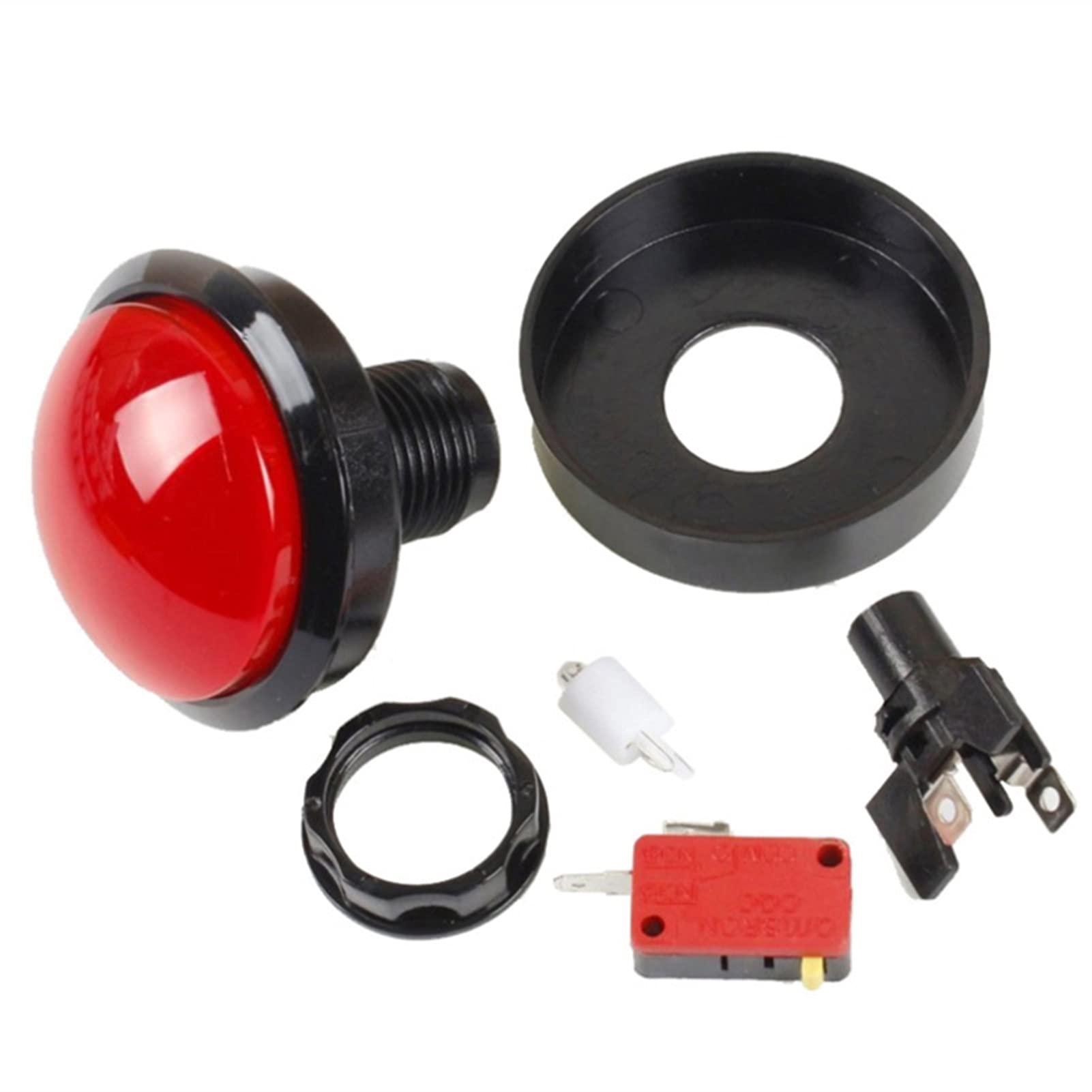 CZKE 60MM LED Arcade Push Button - 5 Color Options with Convex Design for Video Games & DIY Arcade Machines (Green) - Perfect for MAME Cabinets, Gaming Consoles & Retro Arcade Builds