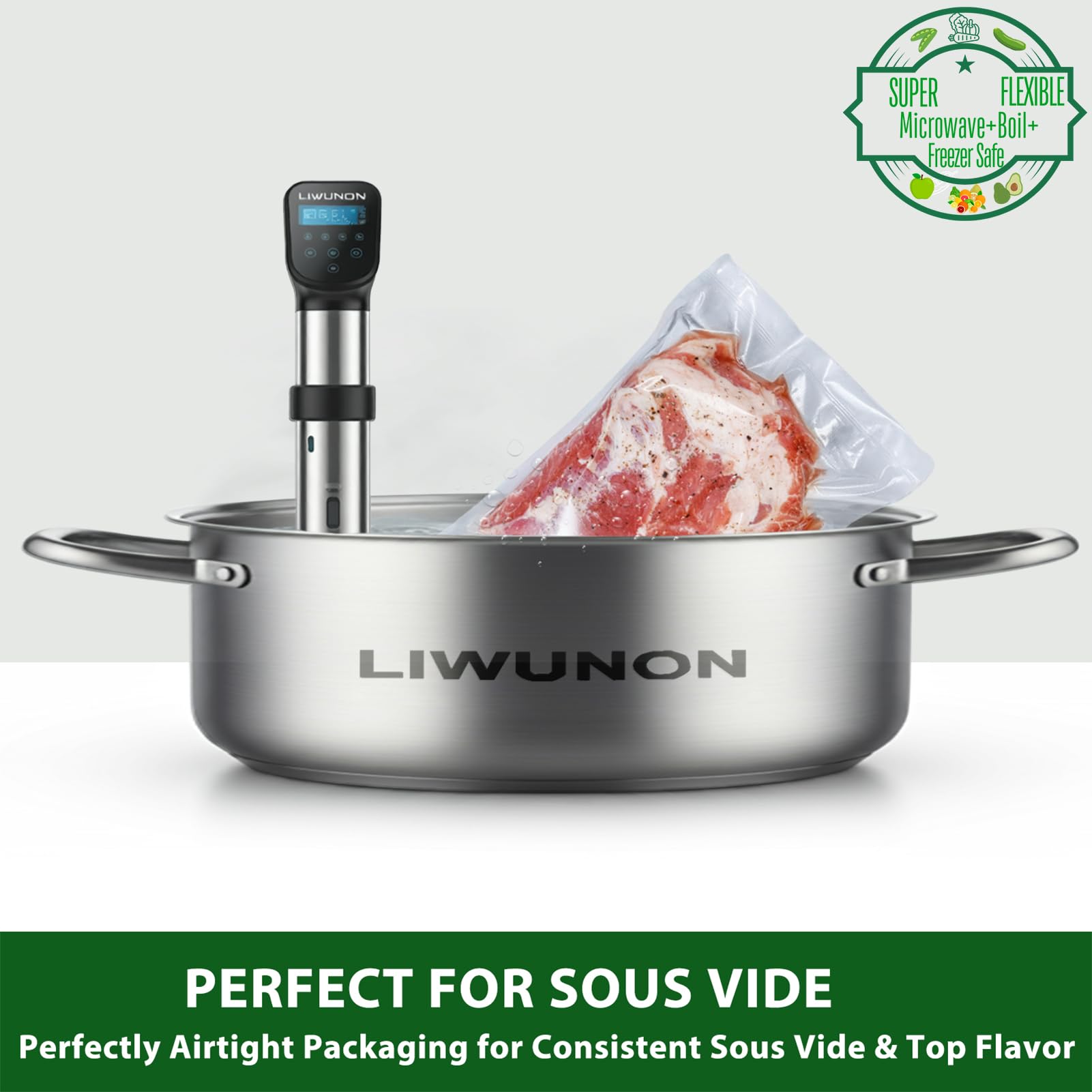 LIWUNON 6 Pack Commercial Grade Vacuum Sealer Bags Rolls - 11
