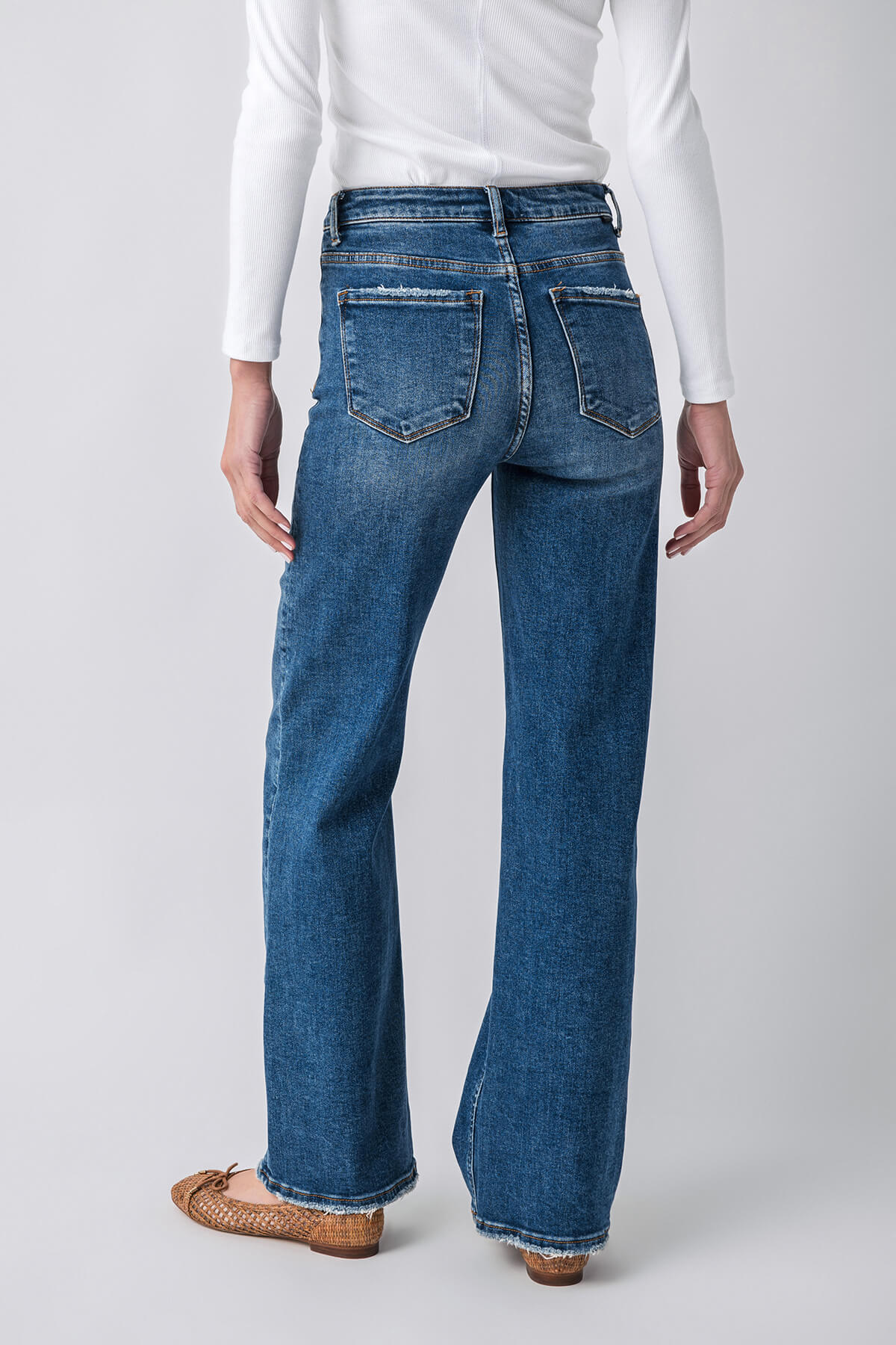 Risen Mila High Rise Straight Leg Jeans for Women - Slim Fit Full Length Denim Pants for Casual Wear & Everyday Outfits