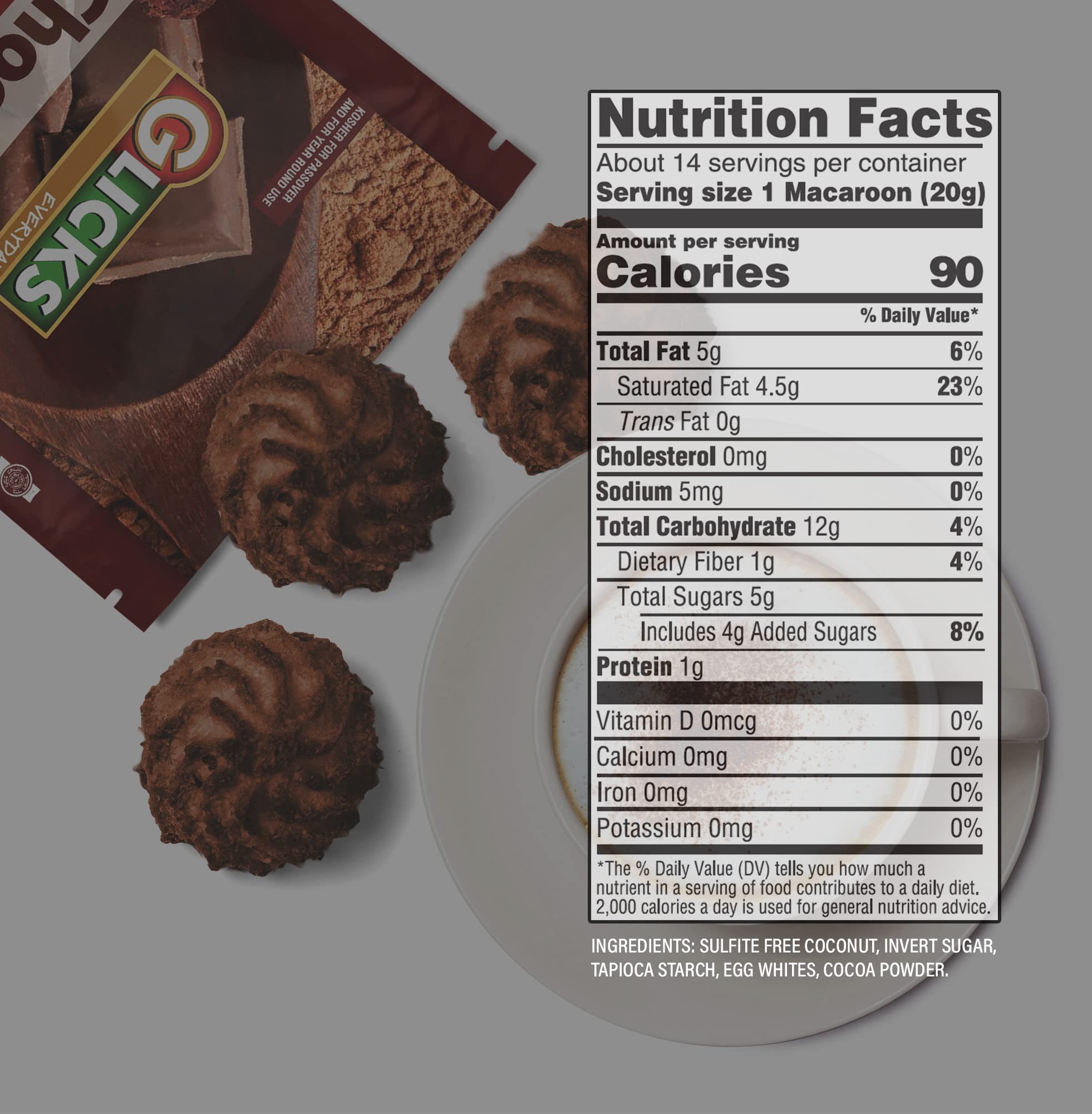 Glick's Gluten Free Chocolate Macaroons - 10oz Pack | Delicious Dairy-Free Coconut Cookies for Parties, Gifts & Keto Snacking