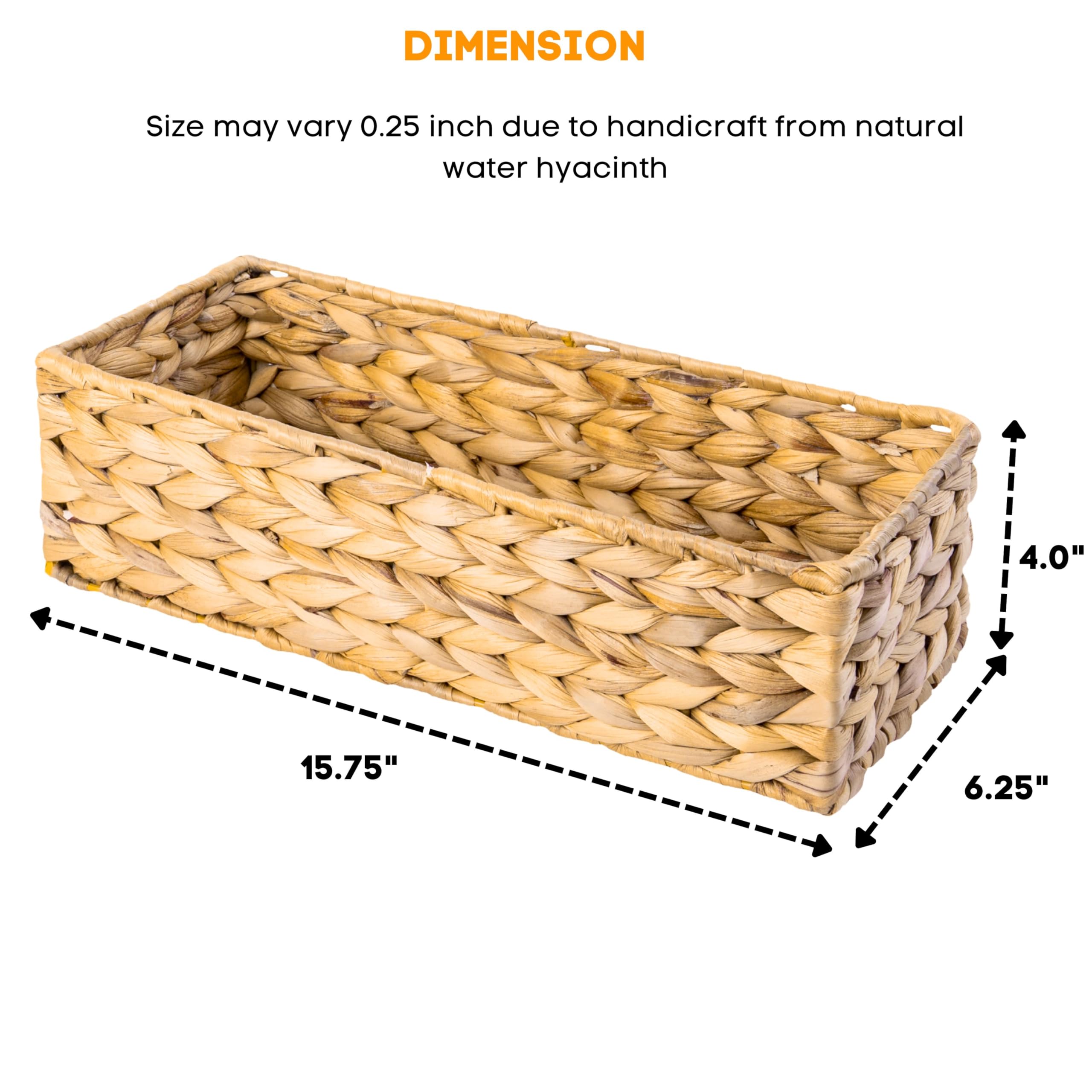 4 Pack Woven Wicker Storage Baskets 12x12 Inch - Set of 3 Decorative Toilet Paper Holders for Bathroom Organization & Home Decor