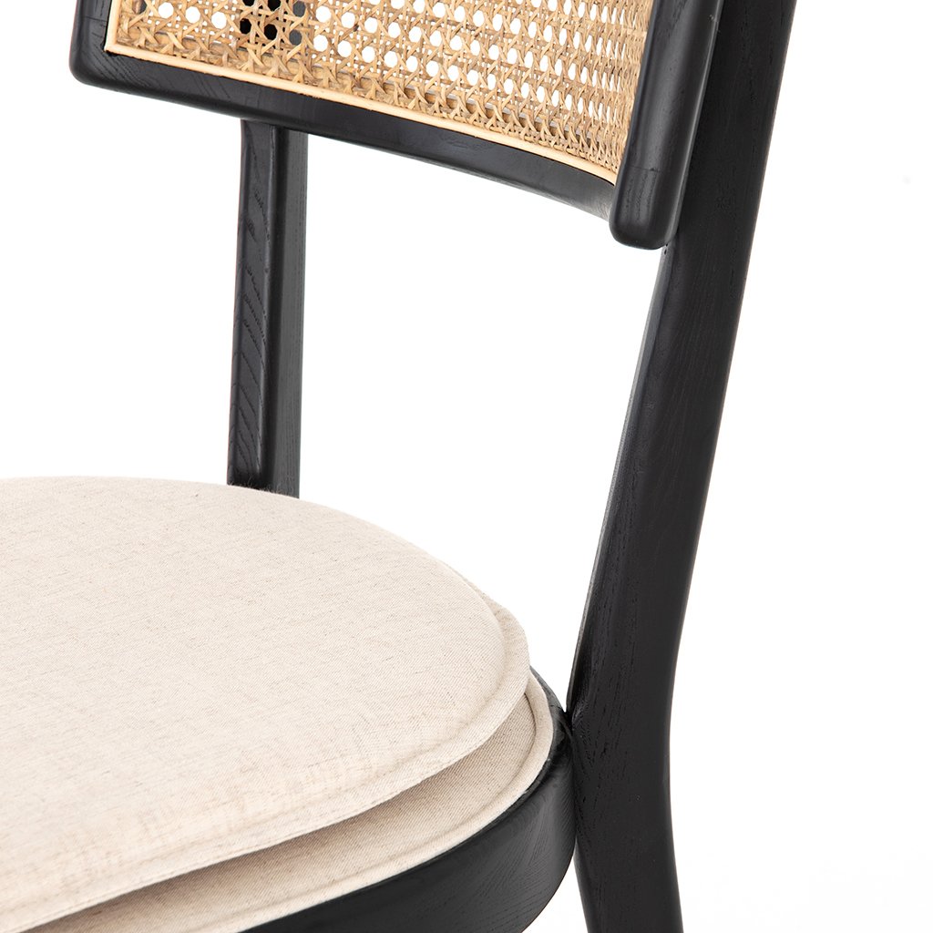 Britt Dining Chair - Brushed Ebony Finish - Modern Wooden Dining Room Chairs for Kitchen, Dining Table, and Home Decor