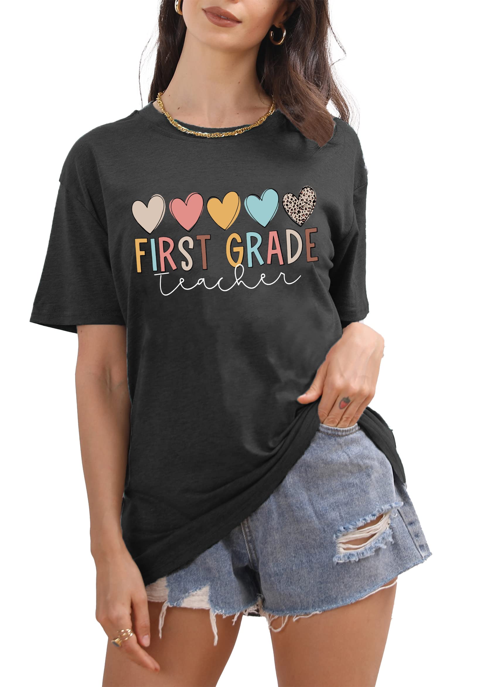 Funny Teacher T-Shirts for Women - Short Sleeve Graphic Printed Blouse | Perfect Teacher Appreciation Gift & Casual School Wear