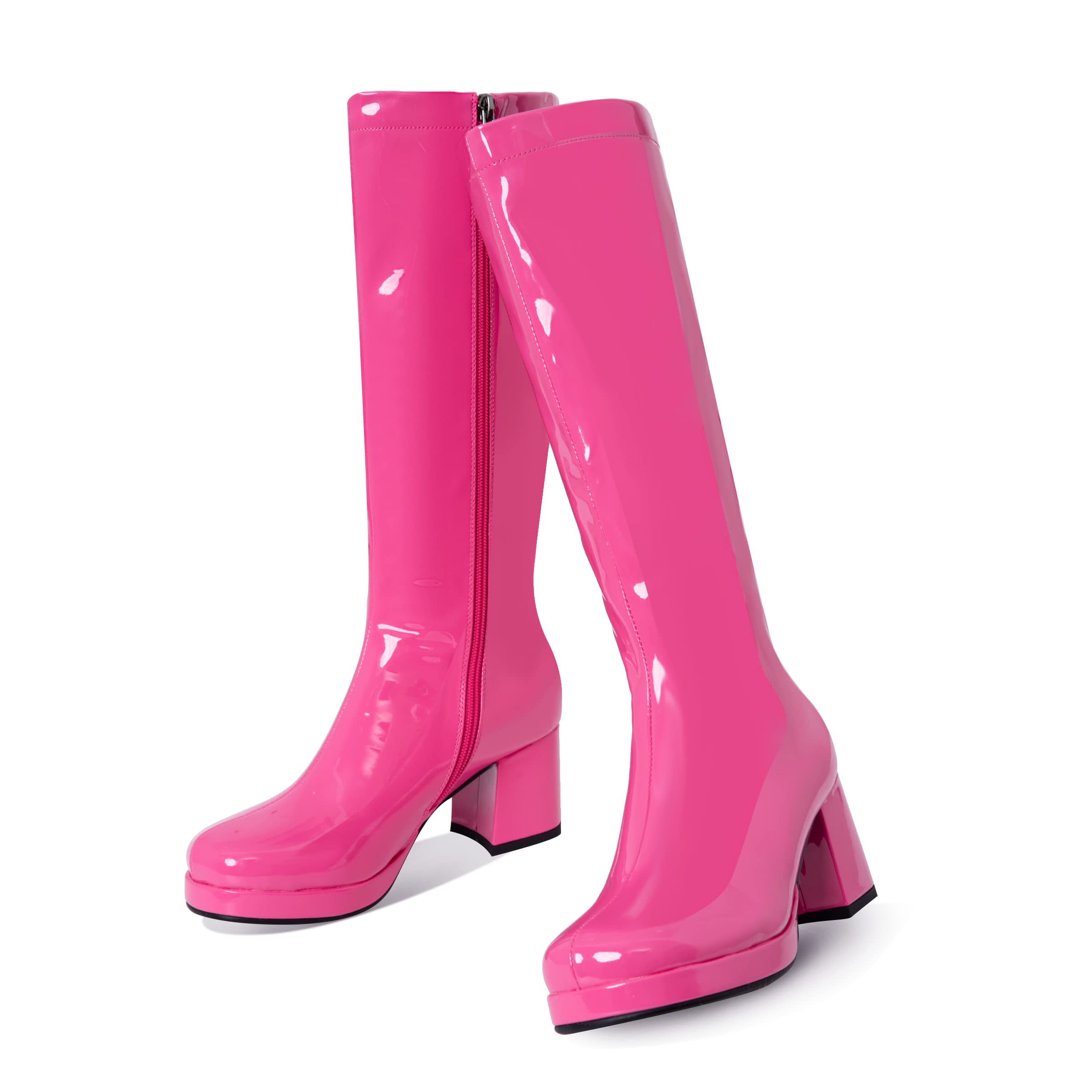 MeiLuSi Women's Knee High Boots - Fashion Side Zipper Glitter Winter Boots for Women | GoGo Boots for Party, Night Out & Winter Fashion