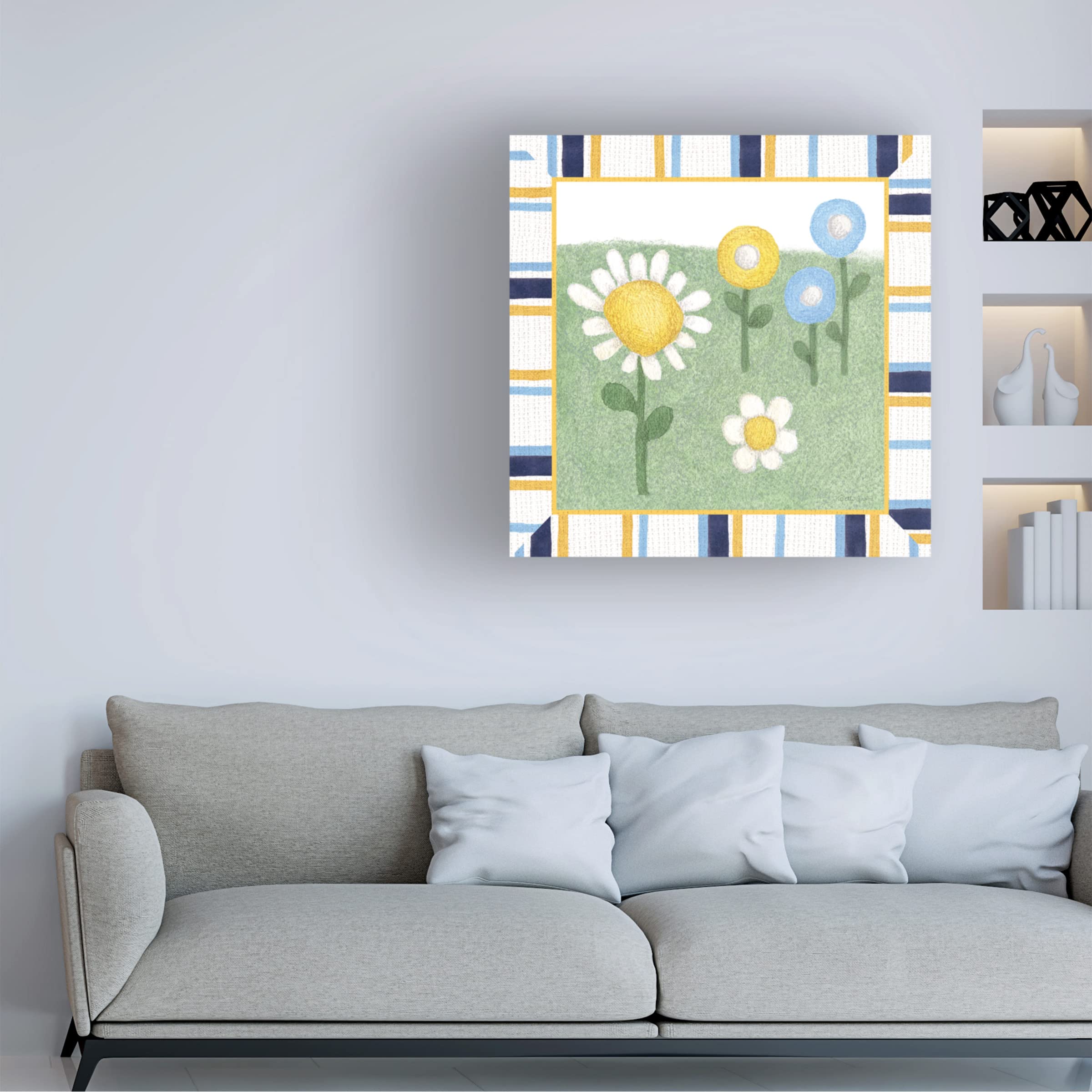 Trademark Fine Art 'Mama and Baby Sheep' Canvas Wall Art by Phyllis Adams - Nursery Decor, Farmhouse Style Living Room Painting, Mother & Child Gift