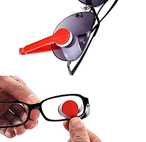5-Pack Mini Sunglasses Cleaning Kit - Soft Microfiber Cloth & Brush Set for Eyeglasses, Spectacles (Random Colors) - Perfect for Travel, Office, and Home Use