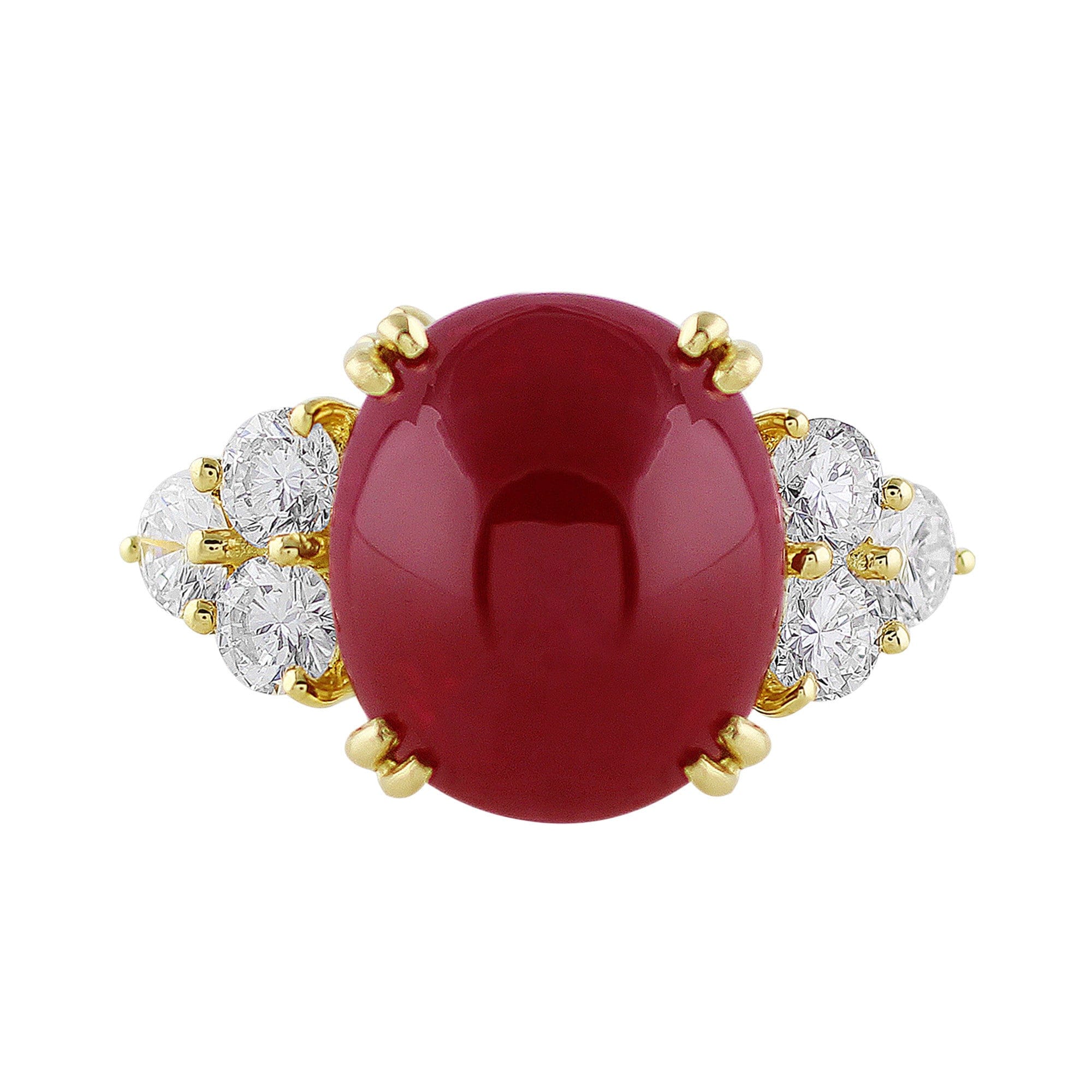 15ct Genuine Cabochon Ruby Ring for Women - Elegant Handmade Jewelry for Weddings, Anniversaries & Special Occasions