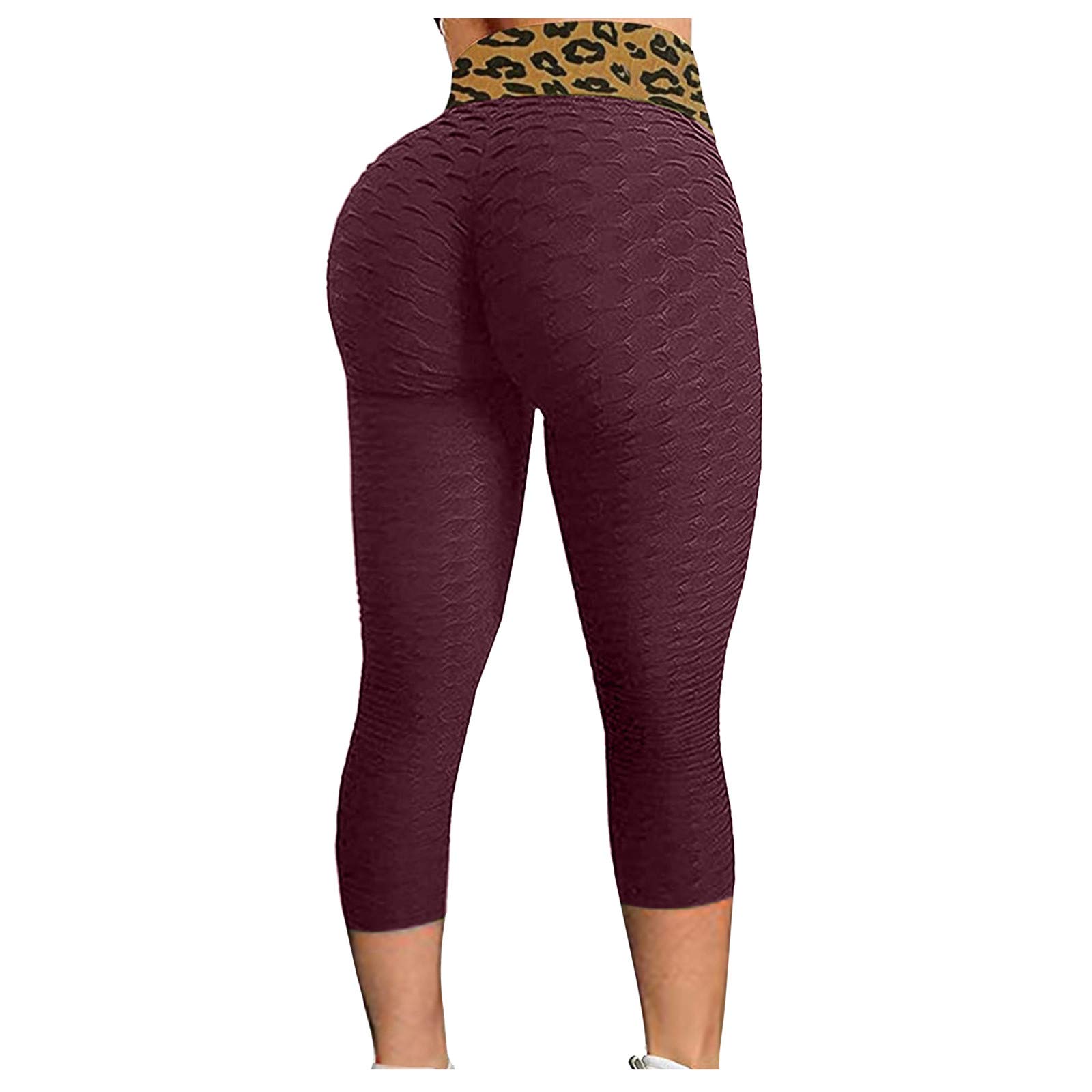 Smooto High Waist Butt Lifting Yoga Pants - Tummy Control Workout Leggings for Women (Wine) | Gym & Lounge Wear