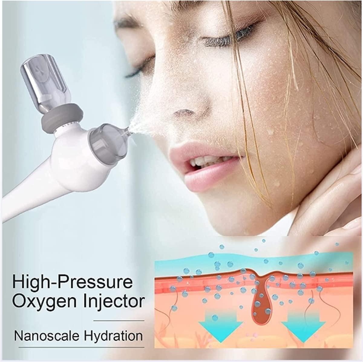 Professional Water Oxygen Beauty Machine - Facial Moisturizing Spray & Vacuum Suction for Blackhead Removal, Anti-Aging & Skin Rejuvenation | Hydrating & Whitening Treatment for Glowing Skin | Perfect for Home Spa & Salon Skin Care Routines