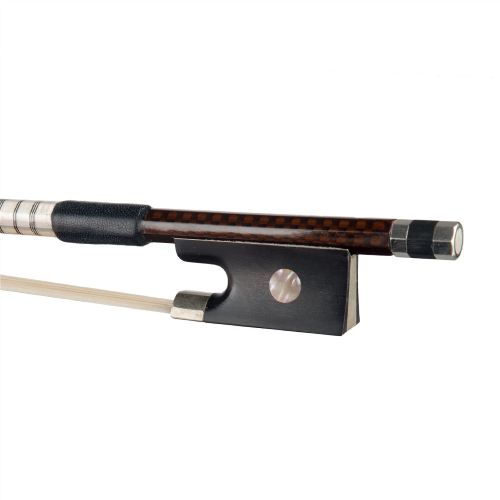 Premium 4/4 Violin Bow - Advanced Carbon Fiber with Mongolian Horsehair, Ebony Frog & Sheepskin Grip - Perfect for Professional Violinists & Advanced Students - Ideal for Concerts, Practice & Performances