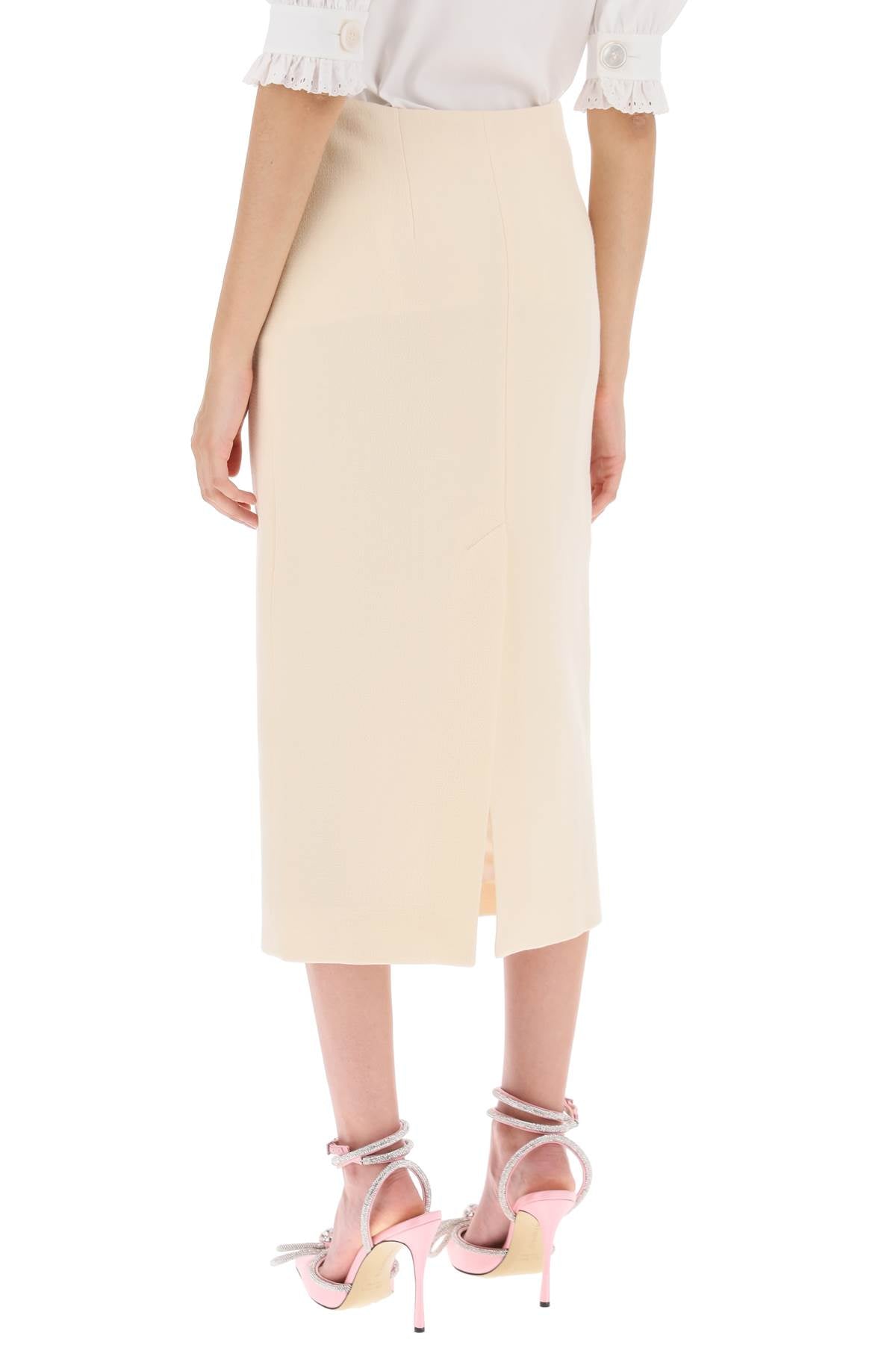Alessandra Rich Virgin Wool Tweed Pencil Skirt for Women - Elegant Office Wear & Business Casual Outfits