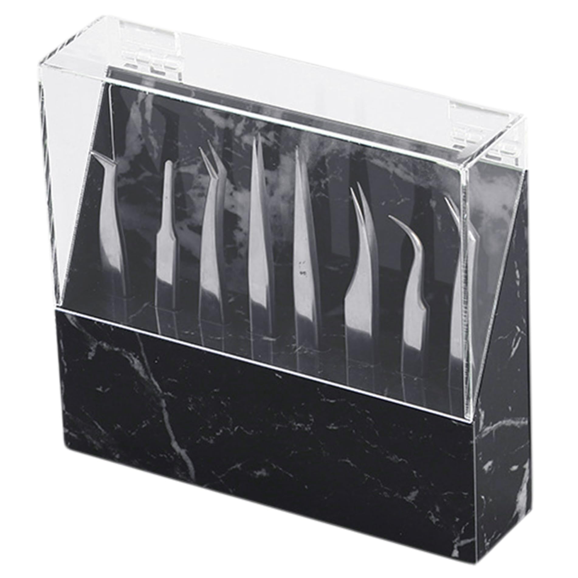 Acrylic Tweezer Holder with 8 Holes - Dust-Proof & Portable Eyelash Extension Stand for Lash Tweezers | Durable Display Organizer for Salon, Spa & Home Beauty Tools