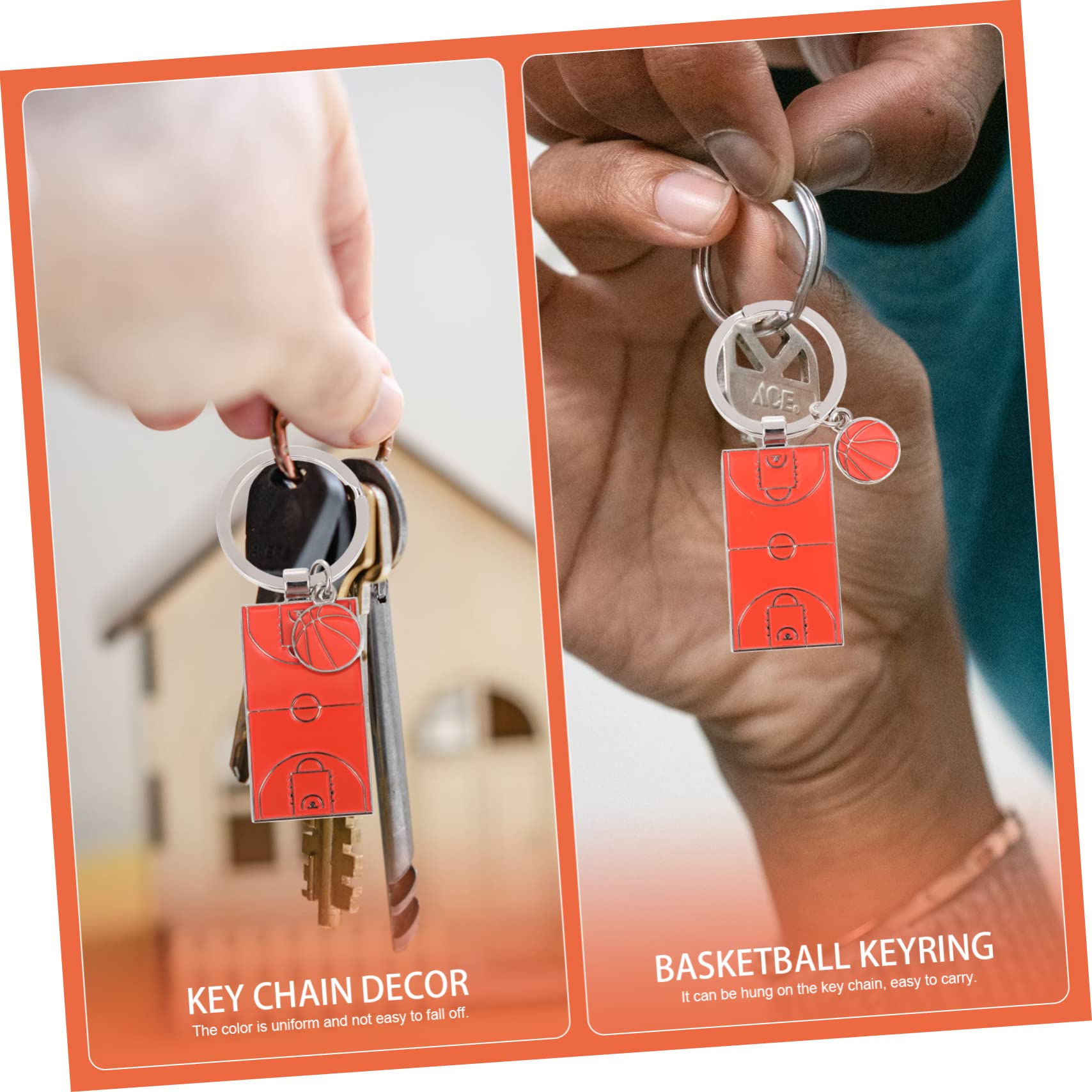 Balacoo 3-Piece Basketball Keychain Set - Sports Key Pendants for Men & Women - Perfect for Basketball Fans, Gifts, and Gym Bag Accessories