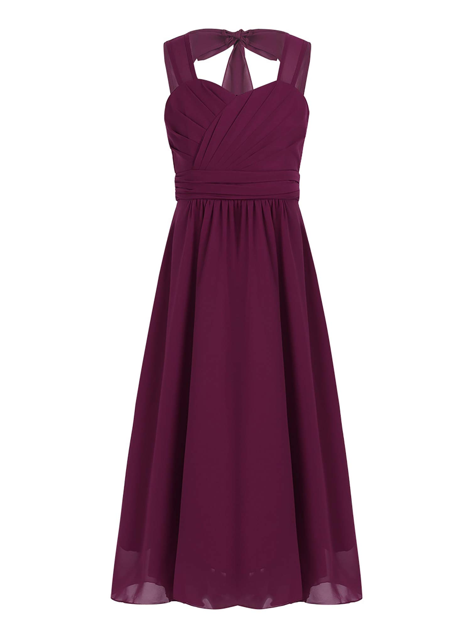 YiZYiF Girls' Ruched Bust Sleeveless Cutout Back Flower Dress for Wedding, Bridesmaid & Formal Occasions - Perfect for Flower Girls, Pageants & Special Events
