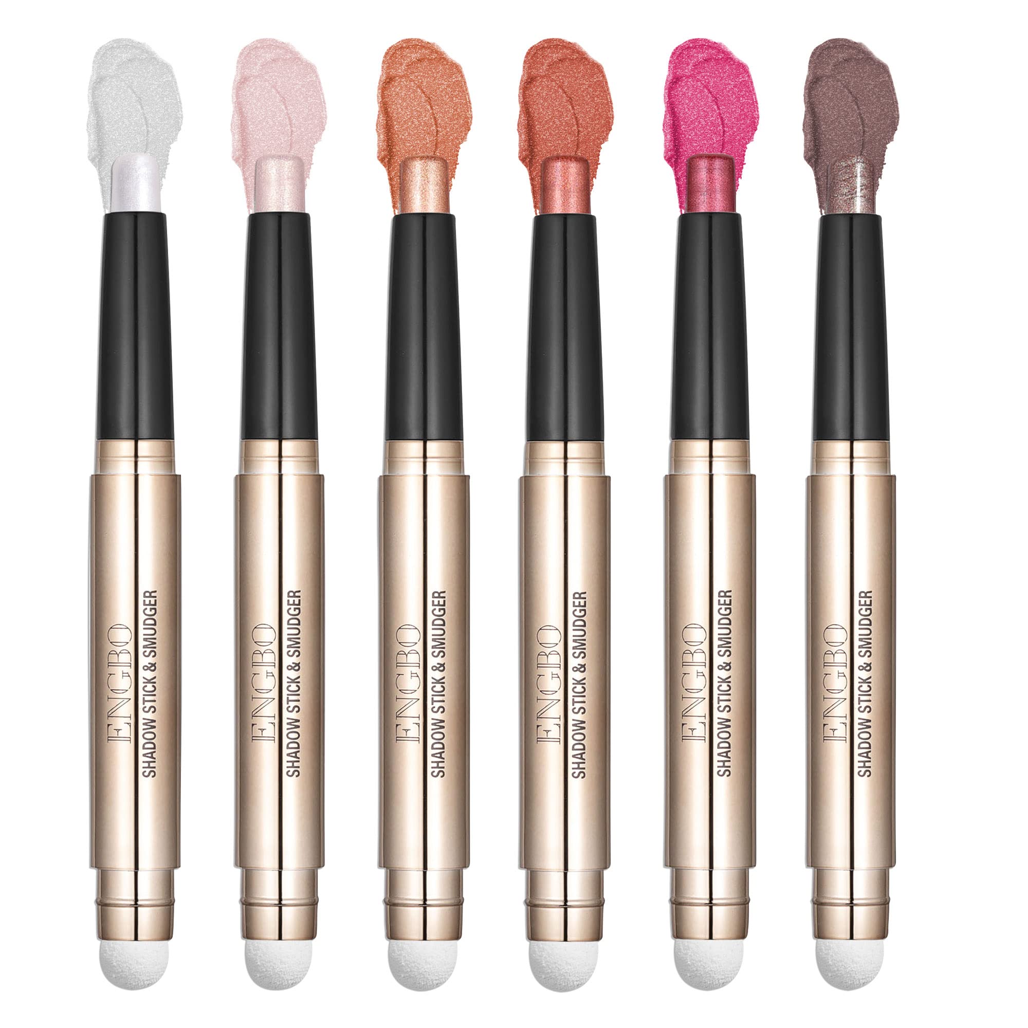 6 Colors Shimmer Eyeshadow Stick Set - Creamy Long-Lasting Eye Makeup Pencils for Women | Perfect for Party, Date Night & Holiday Looks (Christmas/Birthday Gift Idea) - Set A