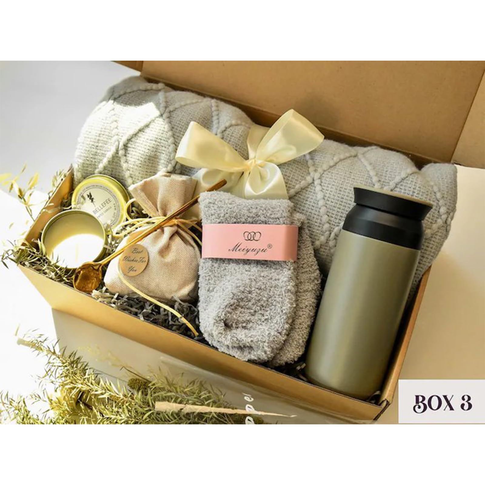 Healing Gift Box for Women - Cozy Blanket, Self Care Essentials & Thank You Gift Set for Mentor, Teacher, Coworker | Perfect for Relaxation, Spa Nights & Thoughtful Gifting