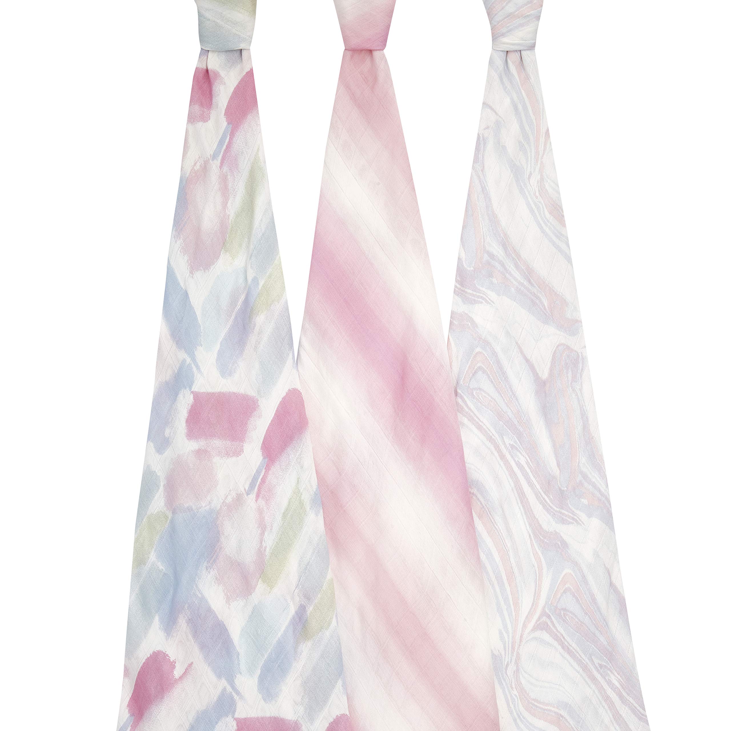 Aden + Anais Silky Soft Swaddle Blanket - 3 Pack Boutique Muslin Baby Blankets for Newborns & Infants | Ultra Breathable & Gentle for Girls & Boys | Perfect Baby Shower Gift & Nursery Essential | Ideal for Swaddling, Stroller, Nursing & Playtime