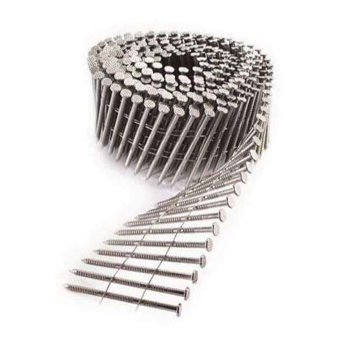 Simpson Strong-Tie S12A150PNB 1-1/2 Inch 304 Stainless Steel 15 Degree Wire Coil Ring Shank Nails - 3600 Count Box for Roofing, Framing, and Construction Projects