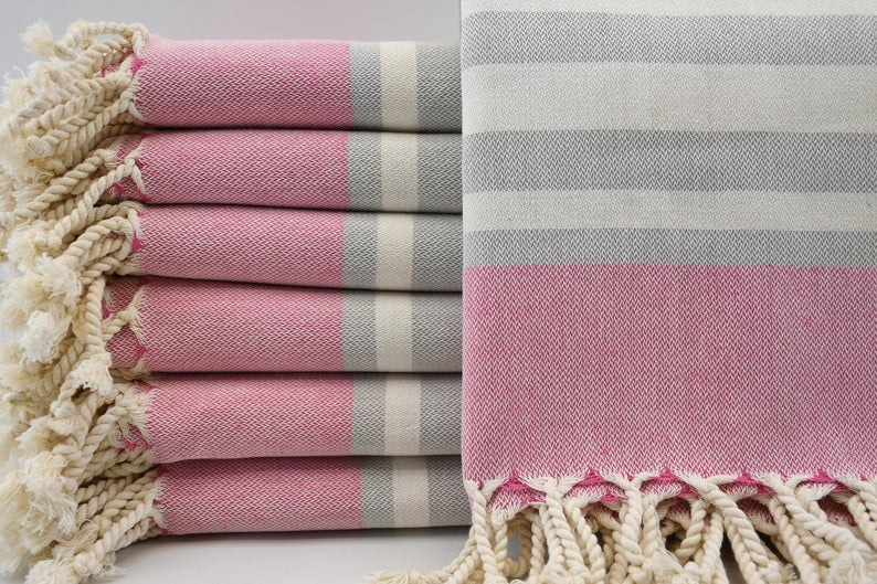 Premium Authentic Turkish Cotton Towels - Soft, Absorbent & Quick-Drying - Perfect for Beach, Spa, Bath & Home Decor