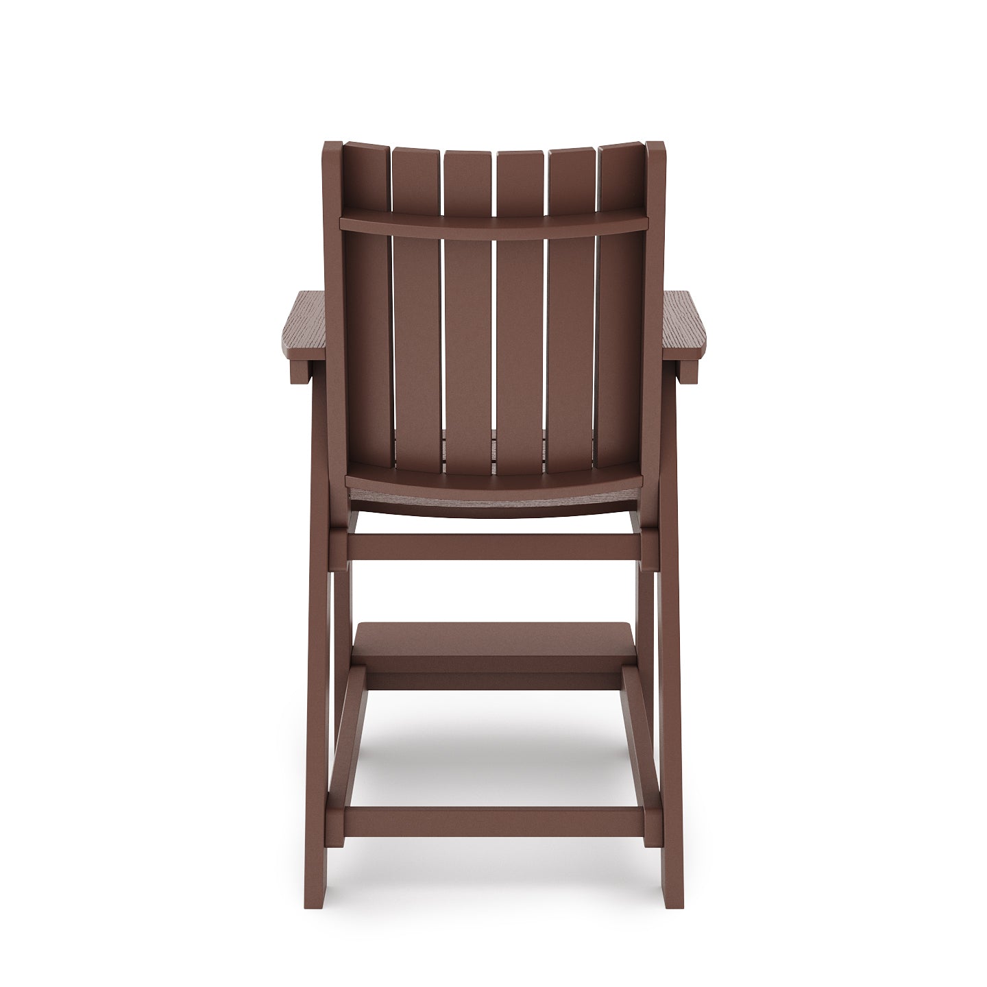 Modern Brown Counter Height Chair - Durable HDPE Poly Lumber Dining Stool for Kitchen, Bar, Patio & Outdoor Use - Perfect for Restaurants, Cafes and Garden Relaxation