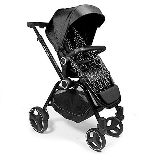 Kinderwagon Metro Lightweight Baby Stroller - Compact Umbrella Stroller with Dual Position Seat & Infant Car Seat Compatibility - Includes Rain Cover & Removable Cup Holder (Black) - Perfect for City Walks, Travel & Everyday Use