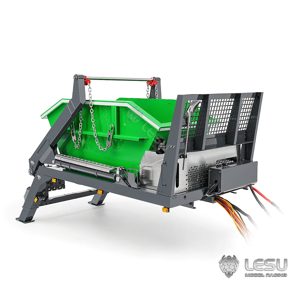 LESU 1/14 RC Hydraulic Skip Loader Swing Arm Garbage Truck Metal Bucket Valve Pump Kit - DIY Hydraulic System Parts for RC Model Trucks & Construction Vehicles
