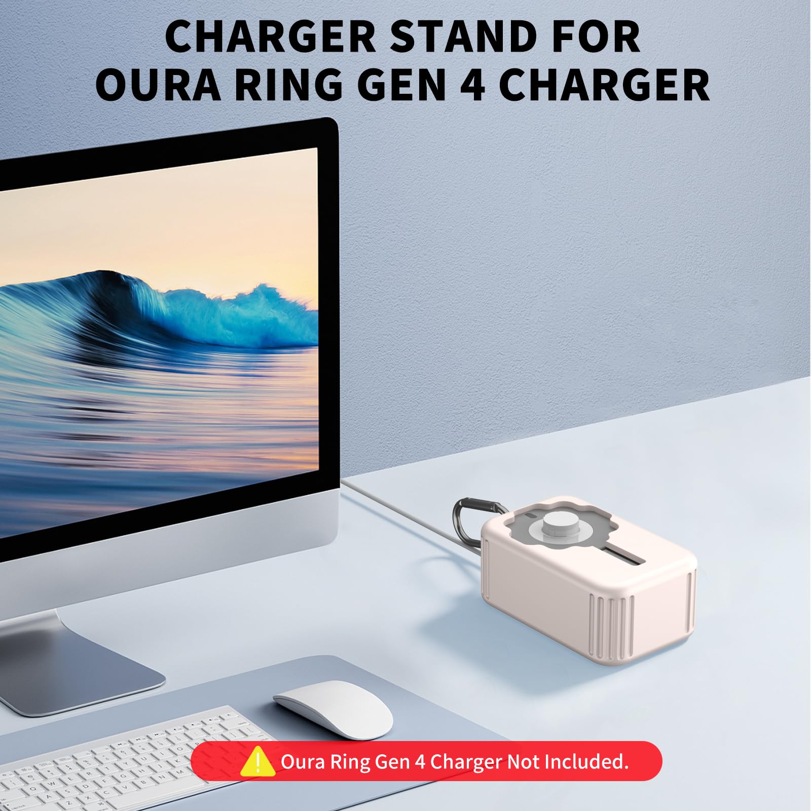 Silicone Charger Protector Cover for Oura Ring 4 Charger - Shockproof Case Compatible with Oura Ring Charger Sizes 4-15 (Off White) | Perfect for Travel, Gym & Everyday Protection