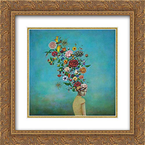 Gold Ornate Wood Frame with Double Matting