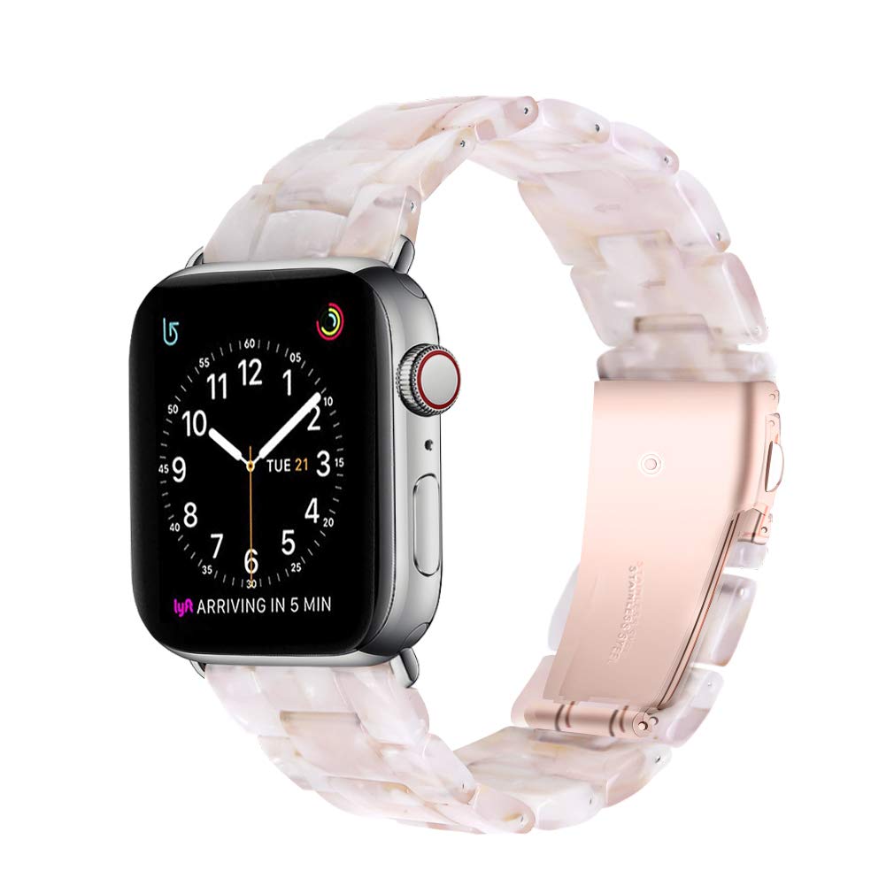 Premium Resin Apple Watch Bands for Women - Compatible with Apple Watch 38mm 40mm 41mm 42mm 44mm 45mm (Series SE/1/2/3/4/5/6/7) - Stylish & Durable Replacement Straps for Workout, Office & Everyday Wear