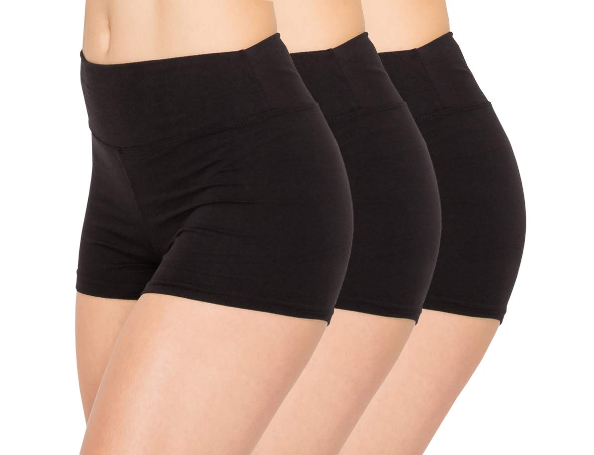 ALWAYS 3 Pack Women's Yoga Shorts - Buttery Soft High Waist Slip Shorts for Yoga, Pilates & Lounge Wear - Comfortable Workout & Sleep Shorts