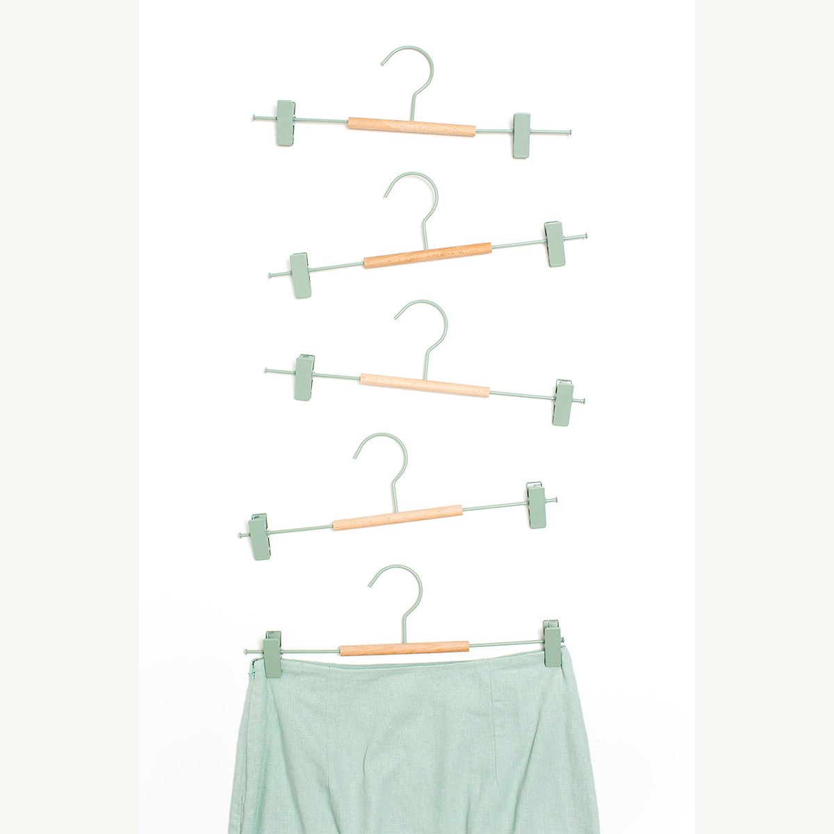5-Pack Clip Hangers for Pants, Skirts & Scarves - Space Saving Closet Organizer for Home & Travel