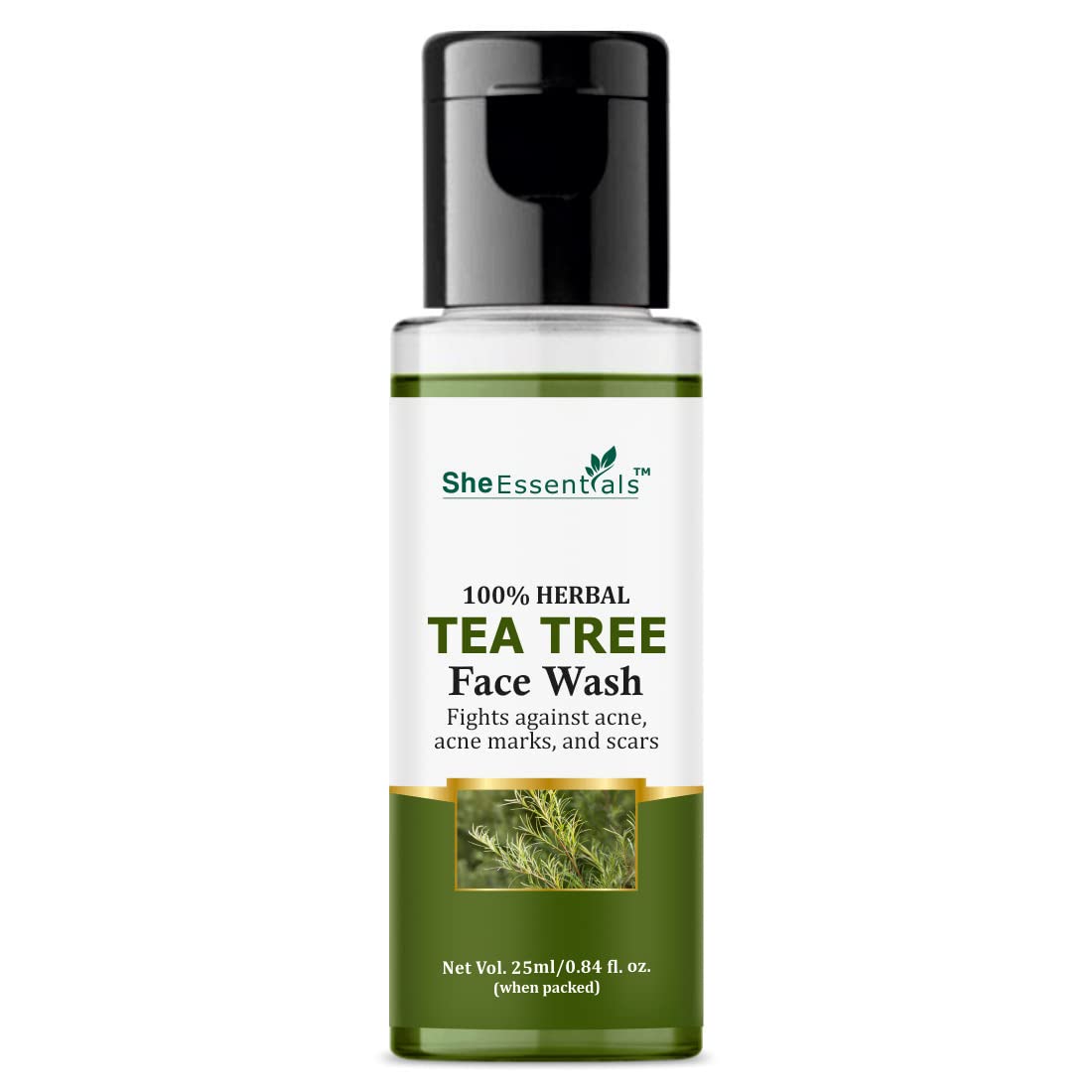 100% Natural Tea Tree Face Wash for Acne & Oily Skin - 25ml | SLS & Paraben Free | Gentle Cleanser for Daily Skincare Routine | She Essentials