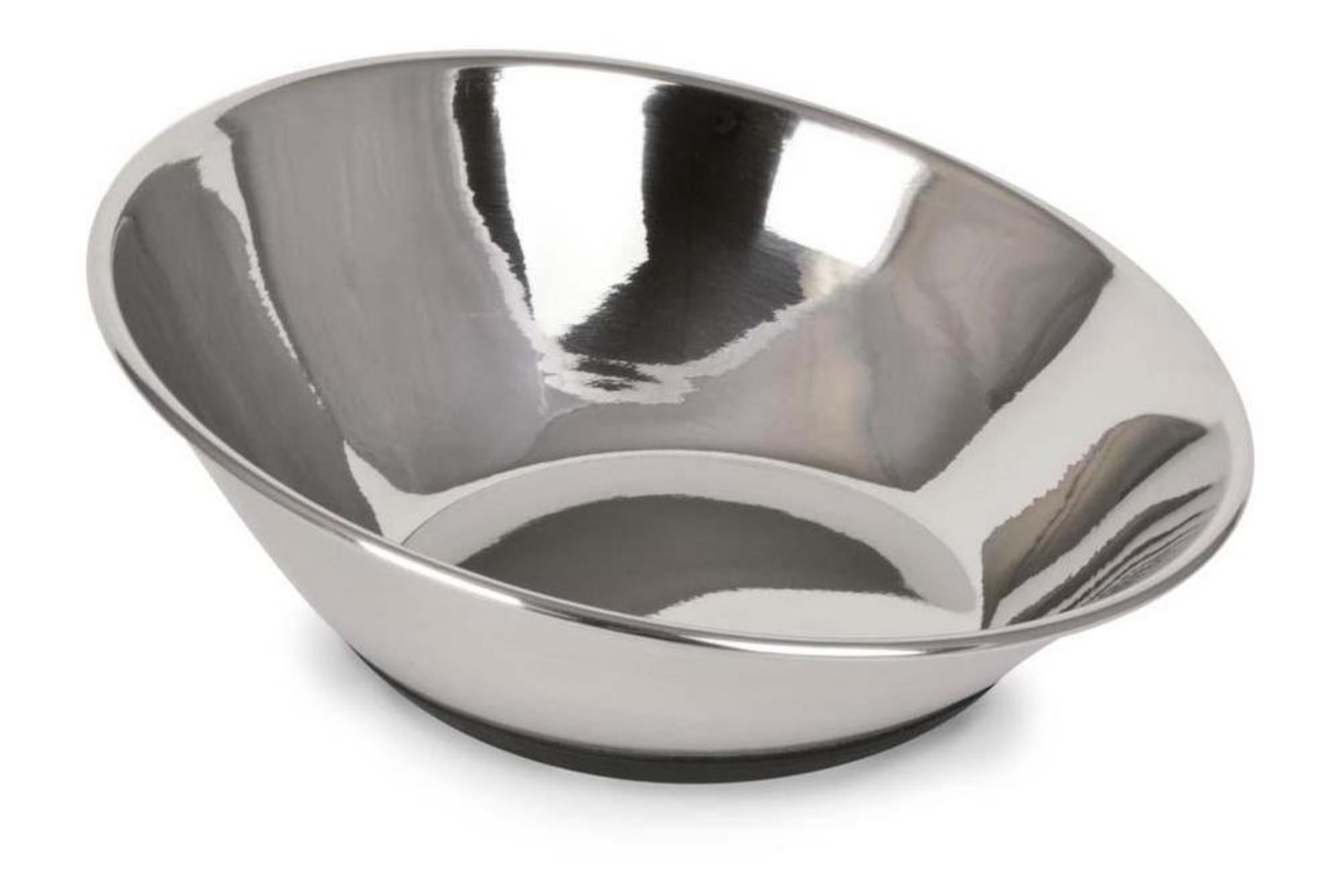 Stainless Steel Tilt a Bowl - Non-Slip Pet Food & Water Dish for Dogs & Cats - Perfect for Indoor, Outdoor, Travel & Training Use