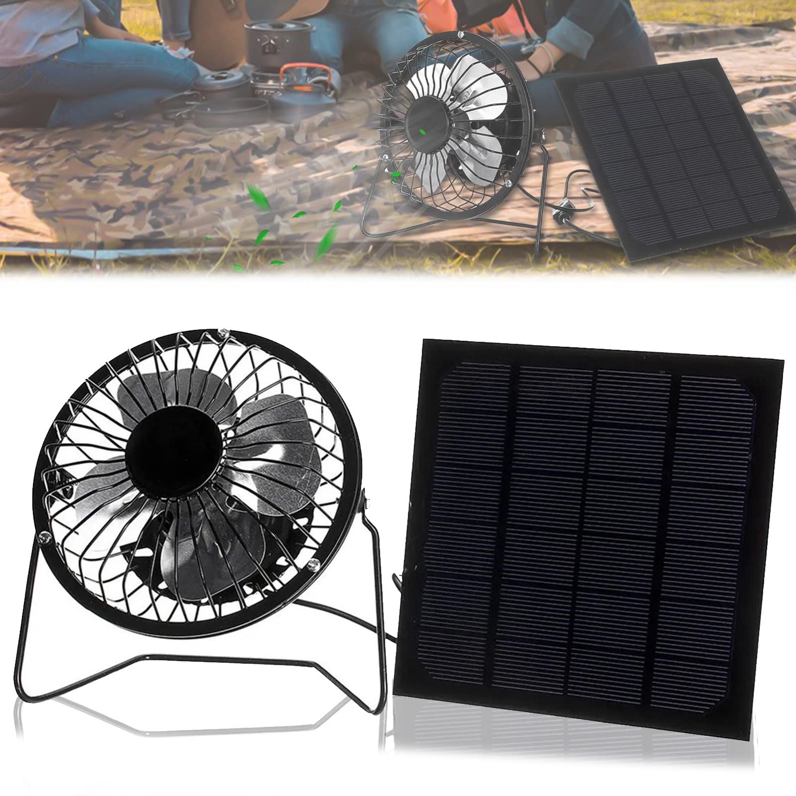 Solar Powered Fan - IP65 Waterproof Mini Ventilator for Outdoor Use - Portable Solar Panel Fan Kit for Chicken Coops, Greenhouses, Pet Houses & Camping (Black) - Stay Cool in Hot Weather with Renewable Energy