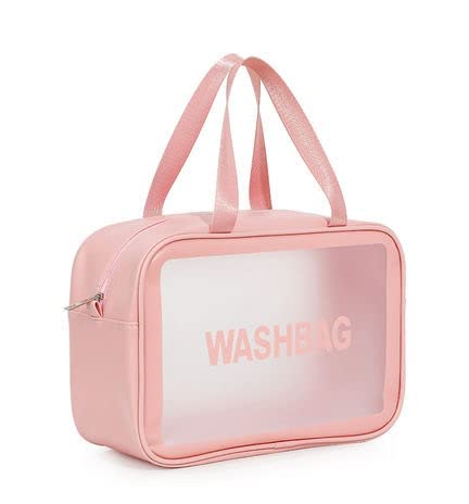 Prisma Collection PU Clear Travel Cosmetic Organizer Bag | Waterproof Makeup Pouch & Toiletry Bag for Women & Girls | Perfect for Air Travel, Gym, Beach & Daily Use