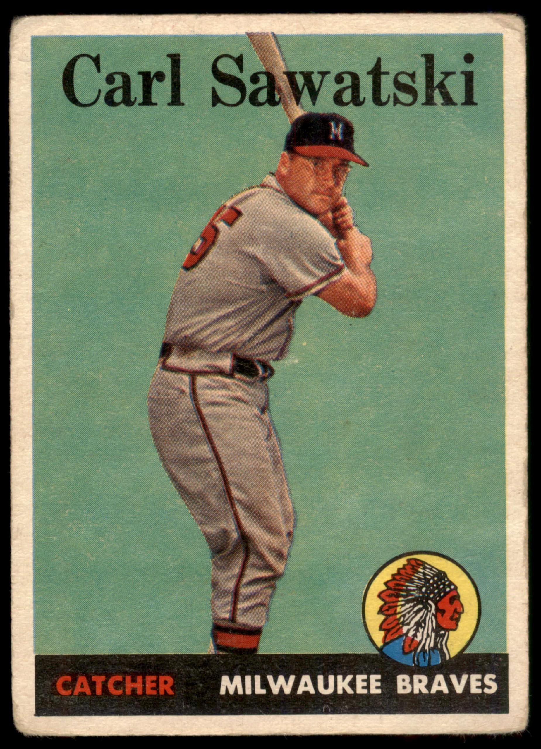 1958 Topps #234 Carl Sawatski Milwaukee Braves Baseball Card - Good Condition - Vintage MLB Collectible for Sports Memorabilia & Fan Display