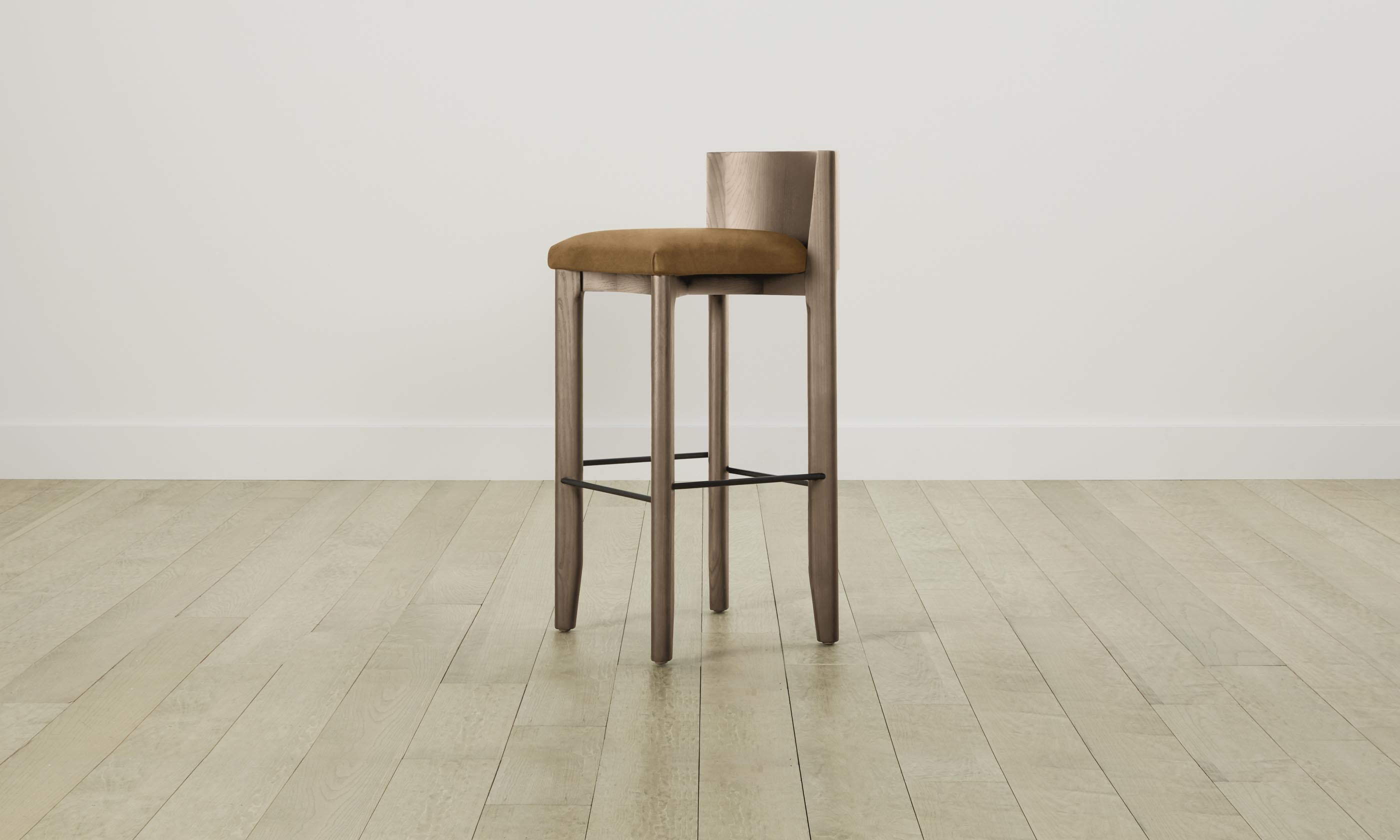Premium Nubuck Leather Saddle Bar Stool - The Delancey Counter Height Stool for Kitchen Island, Home Bar & Modern Dining Room Decor