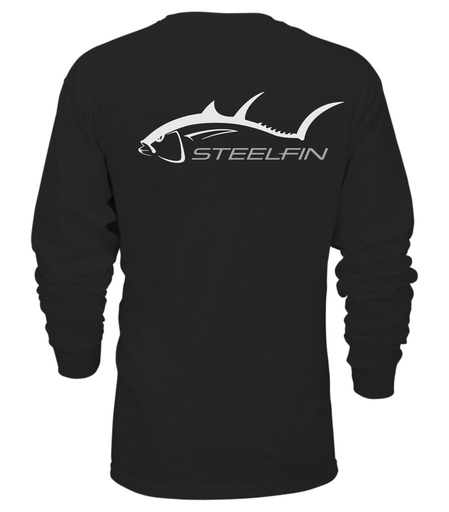 Premium Long Sleeve Tuna Graphic T-Shirt for Men & Women - Comfortable Cotton Blend, Midnight Black - Perfect for Casual Wear, Fishing Trips & Outdoor Adventures