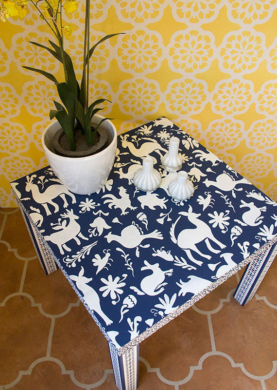 Authentic Otomi Folk Art Furniture Stencil - Handmade Mexican Design for DIY Home Decor, Wall Painting & Craft Projects