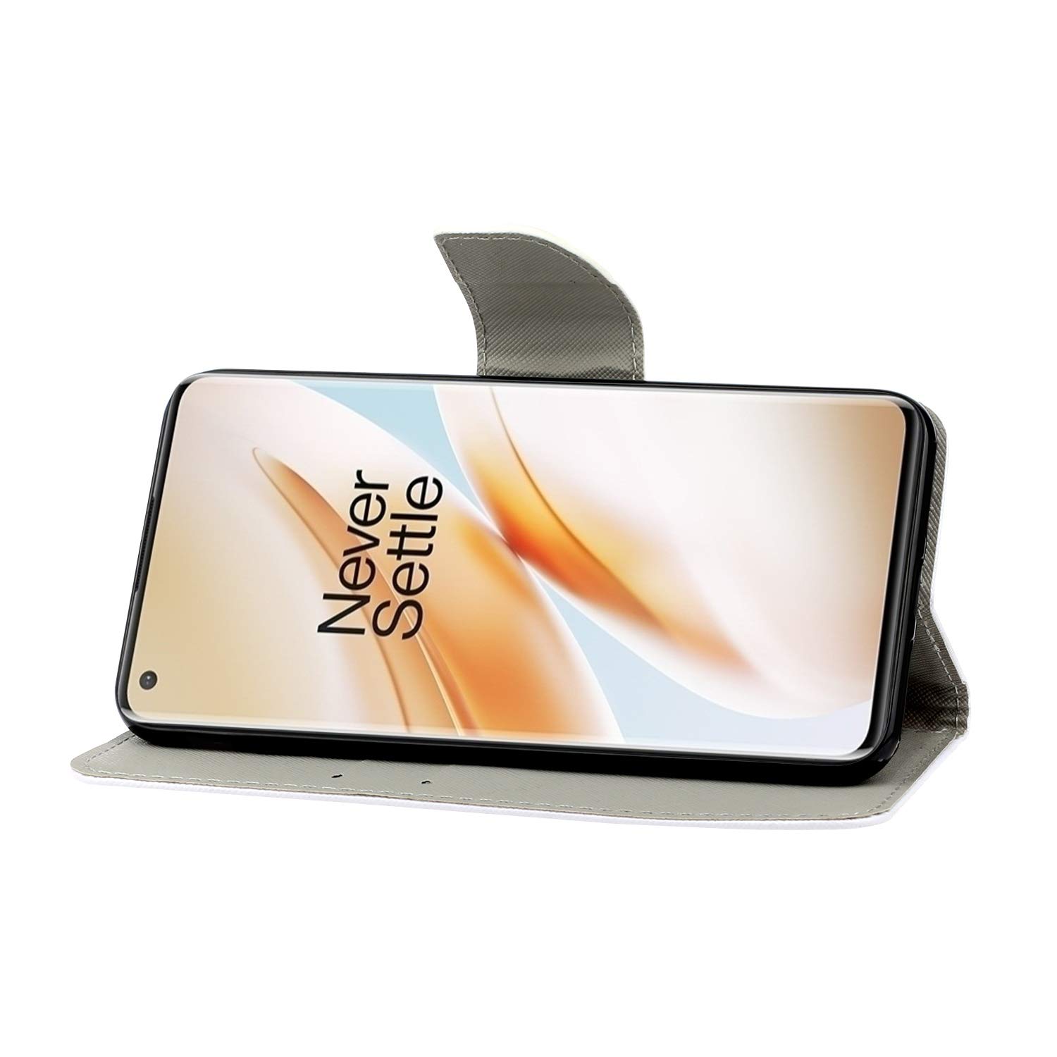 OnePlus 8 Pro Case - Premium Magnetic Leather Wallet Cover with Credit Card Holder | Stylish & Protective Shell | Anti-Scratch Design | Golden Butterfly Pattern | Perfect for Business, Travel & Daily Use