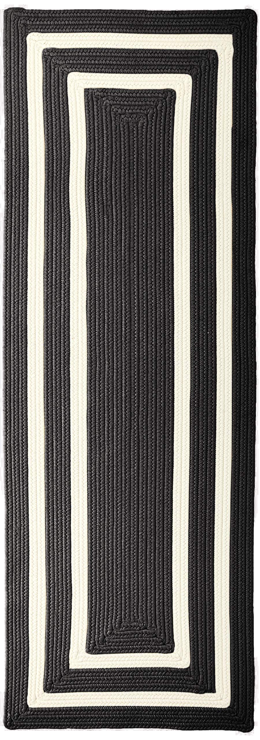 La Playa Rugs 2' x 6' Black & White Striped Runner Rug - Non-Slip Kitchen, Hallway, and Entryway Floor Mat for Home Decor