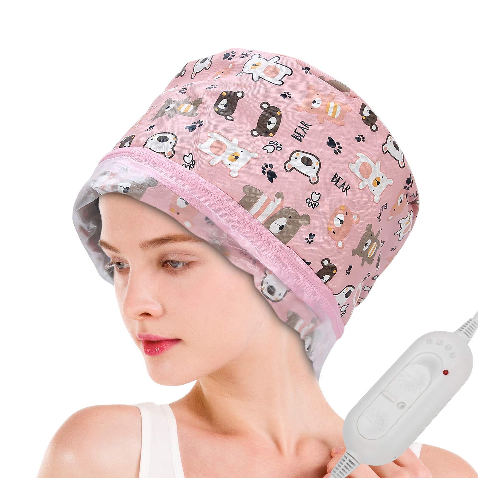 Electric Hair Steamer Cap with Adjustable Temperature & 3 Timer Settings - Deep Conditioning Heat Treatment for Black Women's Hair - Perfect for Home Salon & DIY Hair Care