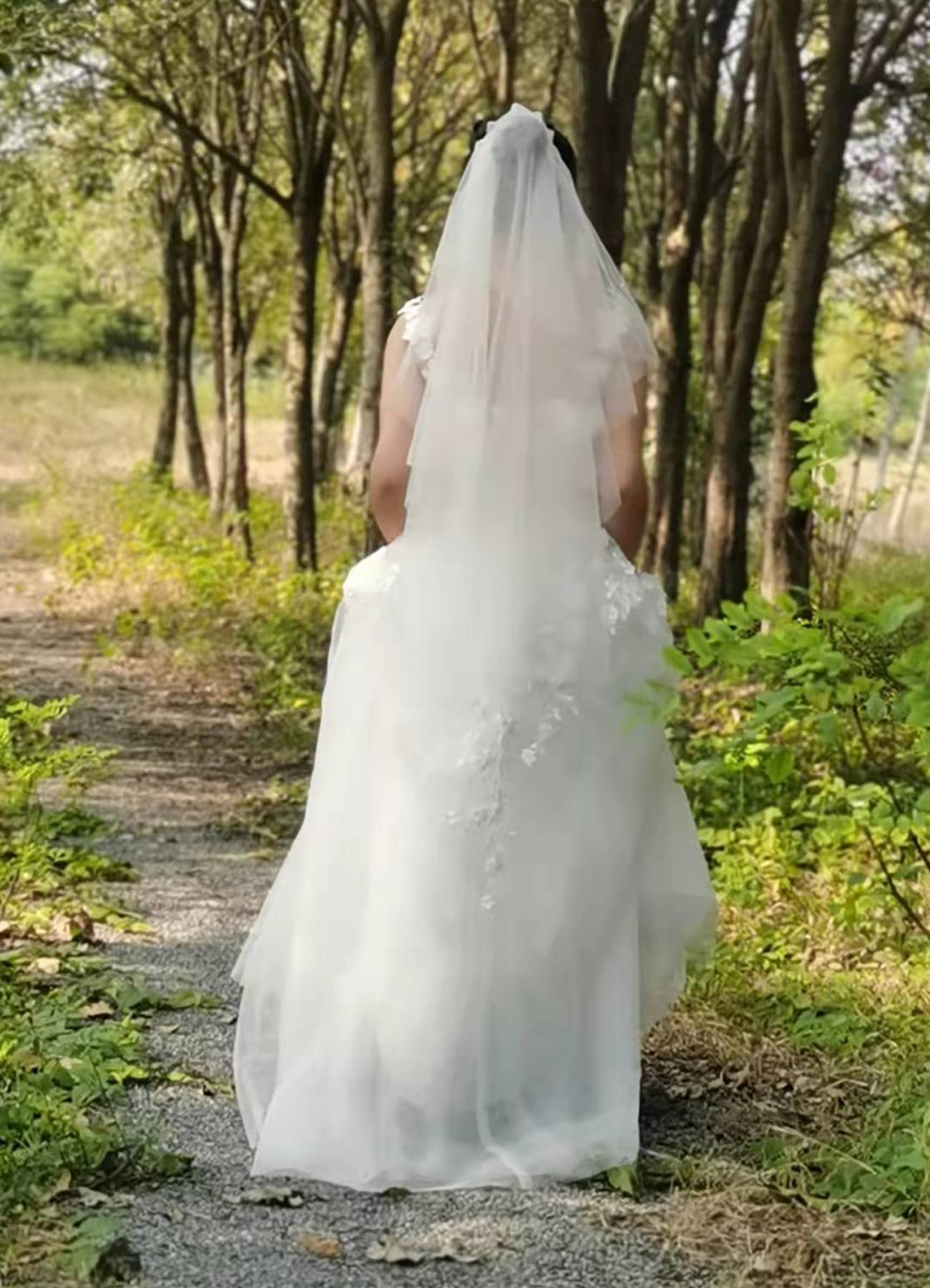 Elegant A-Line Lace Train Wedding Dress for Bride – Off Shoulder Strapless Tulle Gown with Applique Details | Perfect for Beach, Church, and Formal Wedding Ceremonies