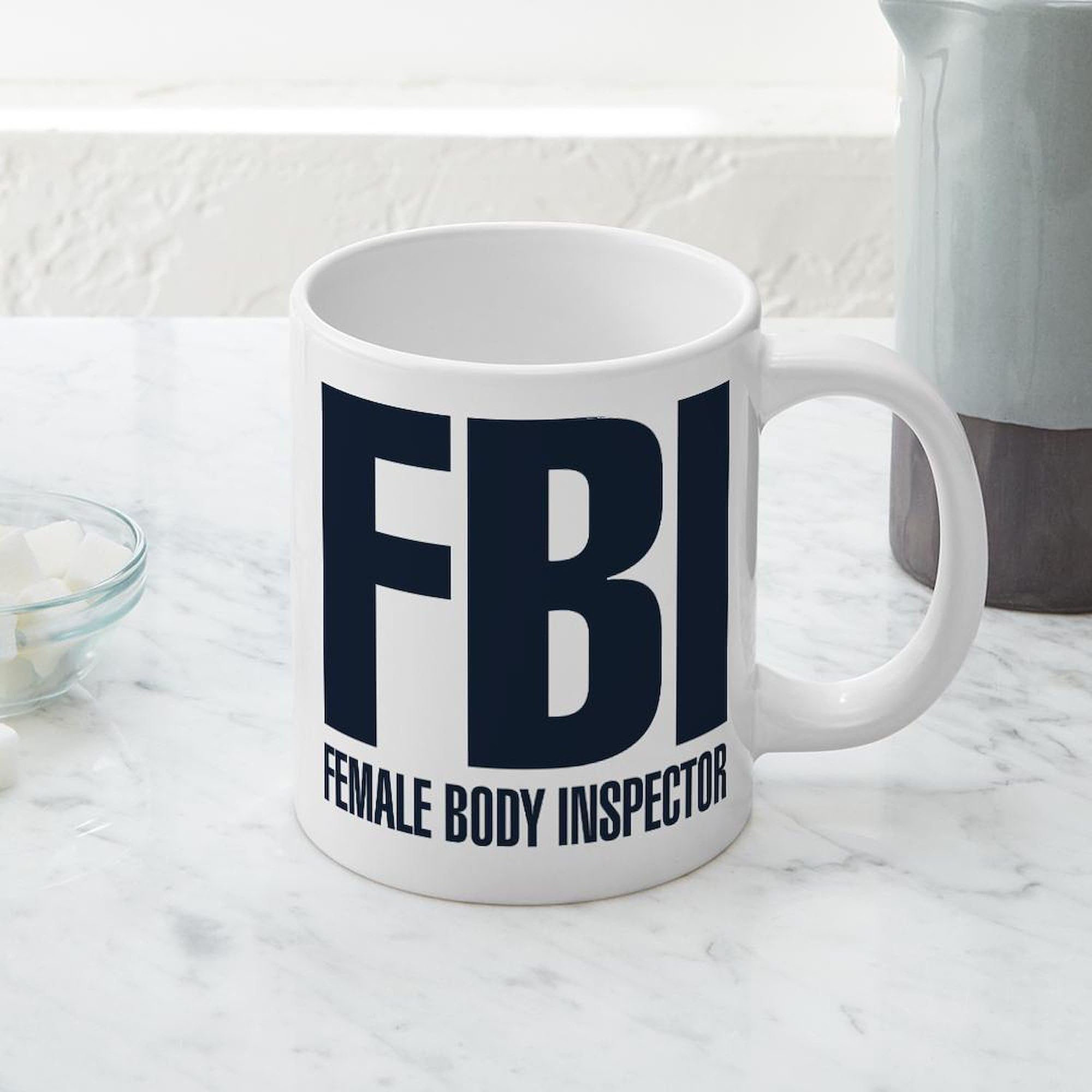 Female Body Inspector 20oz Ceramic Coffee Mug - Large Funny Novelty Tea Cup for Nurses, Doctors & Medical Professionals - Perfect Gift for Healthcare Workers & White Elephant Parties