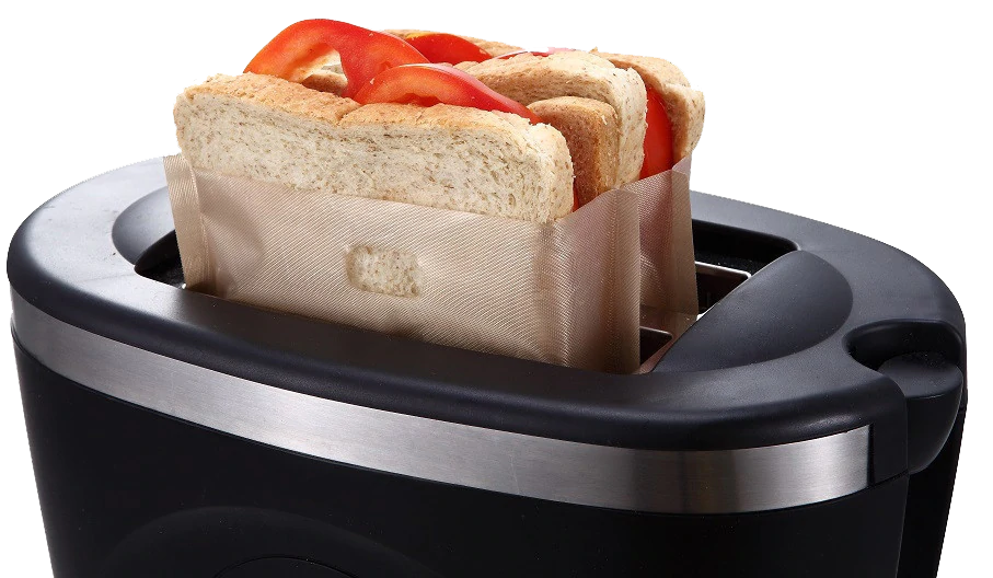 Non-Stick Reusable Toaster Bags - 2 Pack Heat Resistant Toast Bags for Sandwiches, Bagels & Pastries - Perfect for Breakfast, Office & Camping