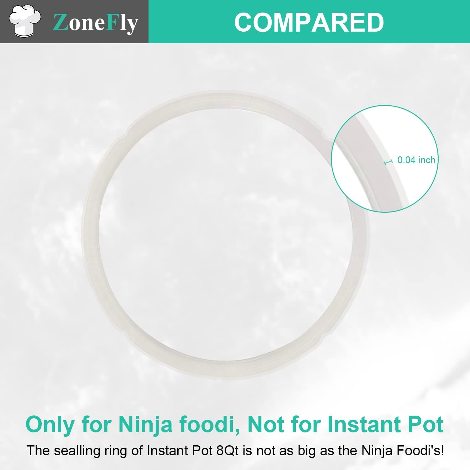 Original Silicone Sealing Ring Replacement for Ninja Foodi 6.5 & 8 Quart Pressure Cooker - 2 Pack Gasket Set - Perfect for Air Frying, Pressure Cooking & Steam Cooking in Ninja Foodi Multi-Cooker